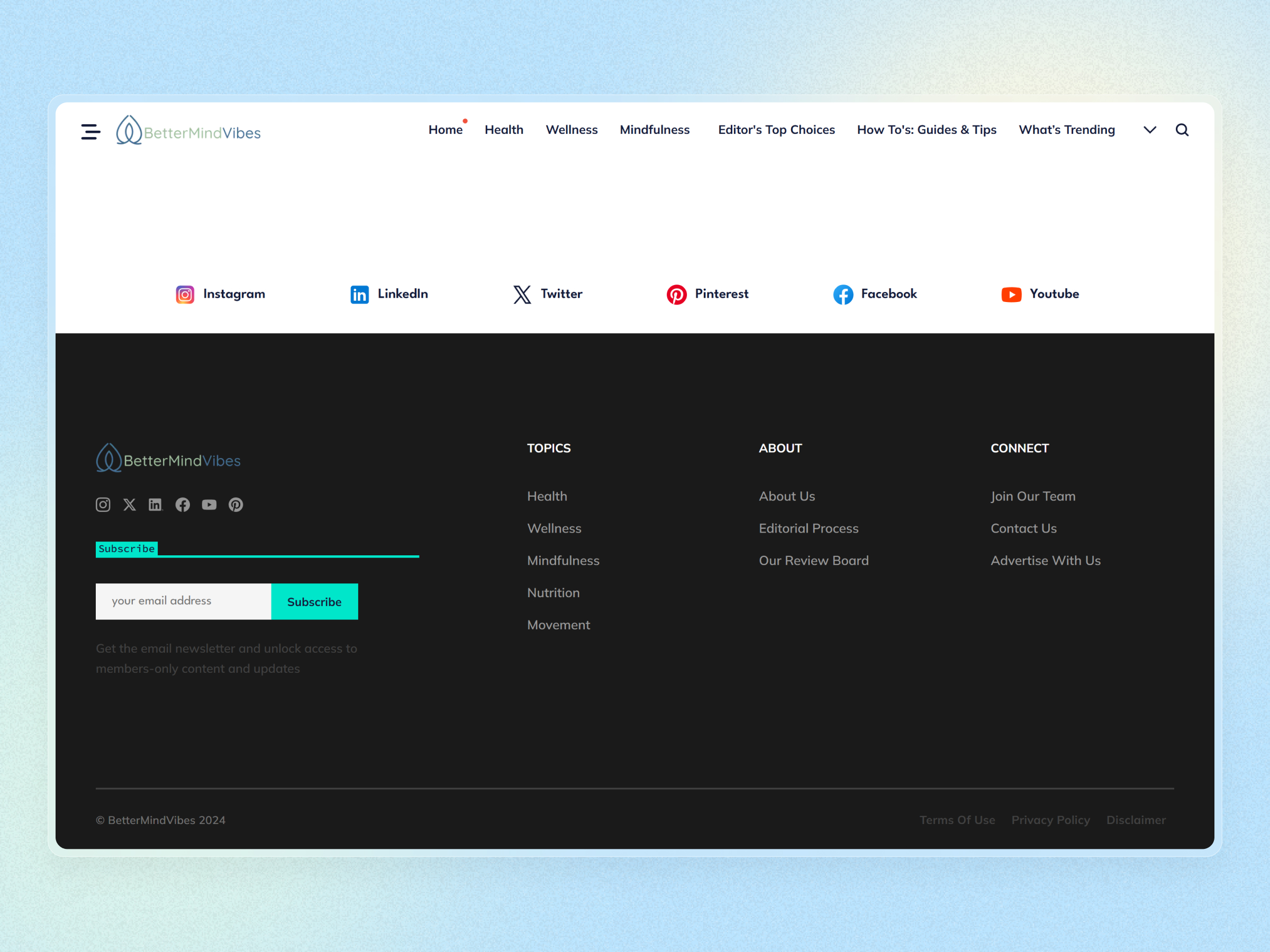 Better Mind Vibes Blog Website | Craftnotion
