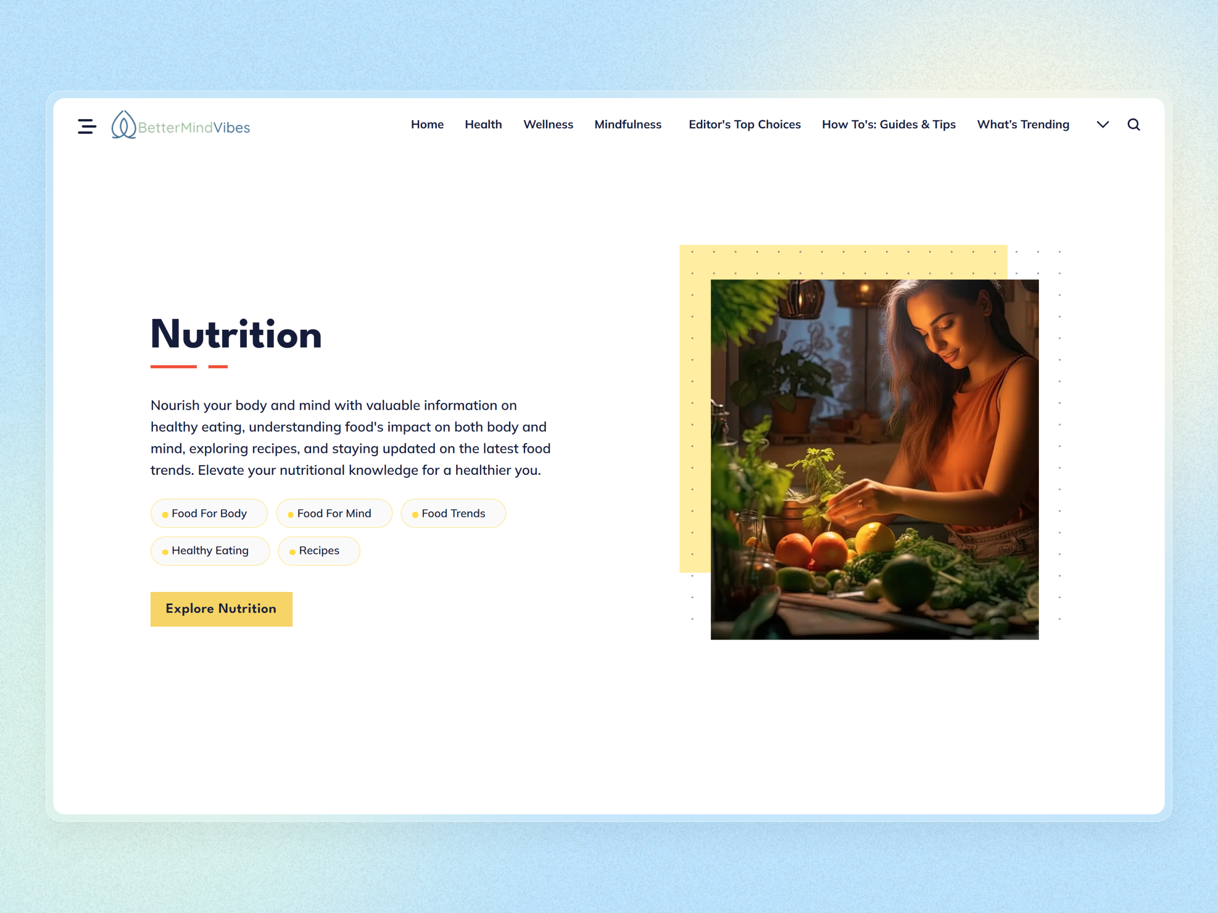 Better Mind Vibes Blog Website | Craftnotion