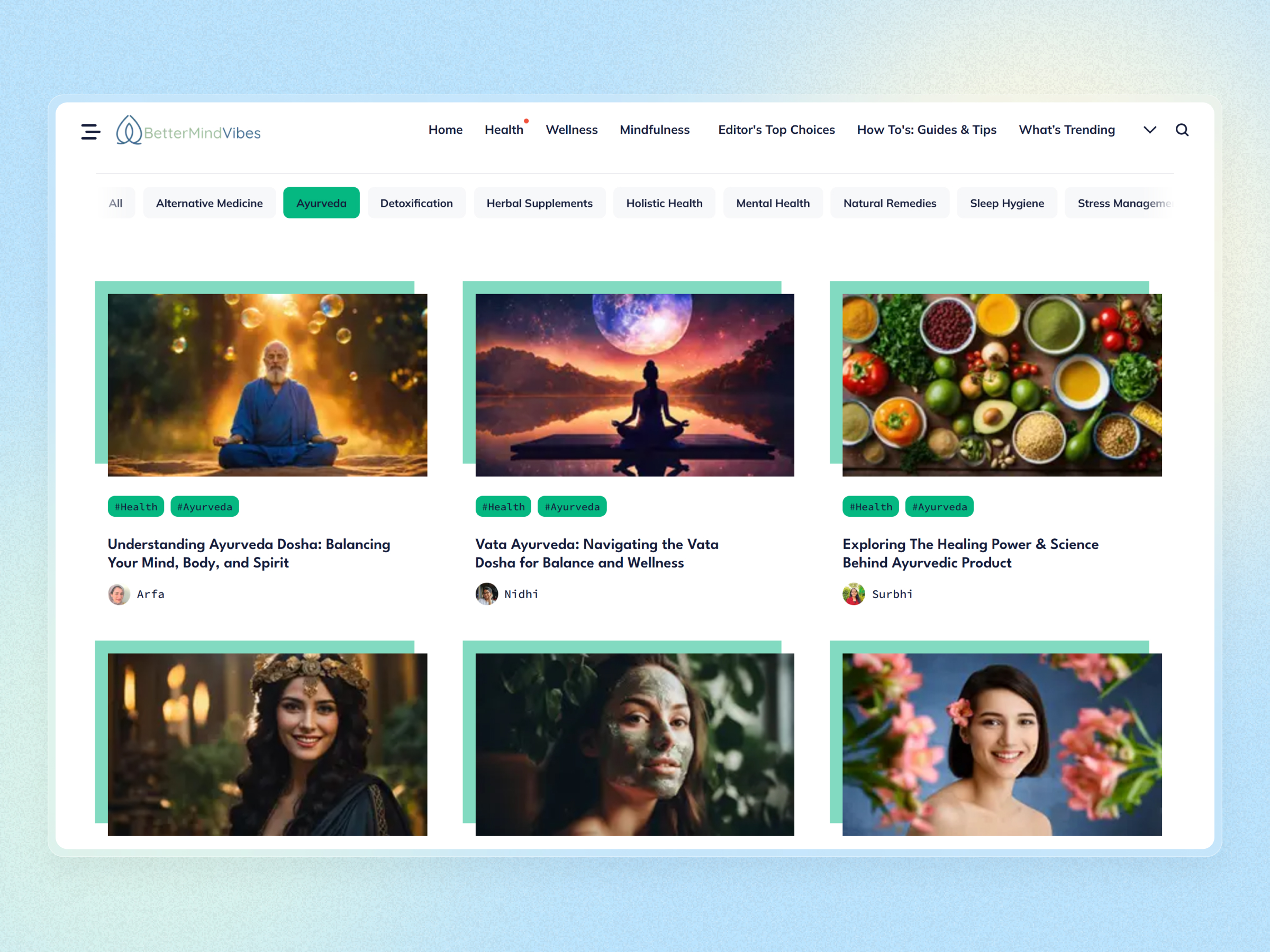 Better Mind Vibes Blog Website | Craftnotion