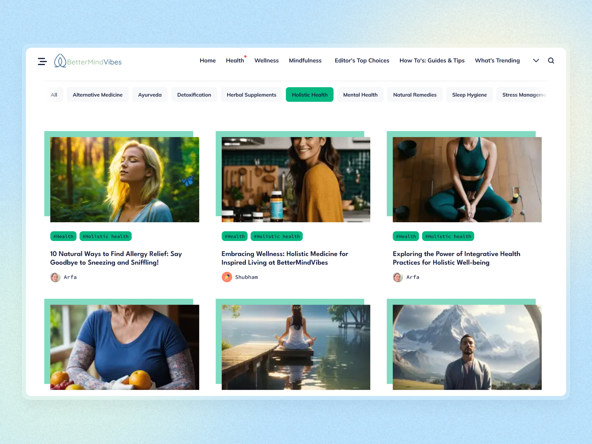 Better Mind Vibes Blog Website | Craftnotion