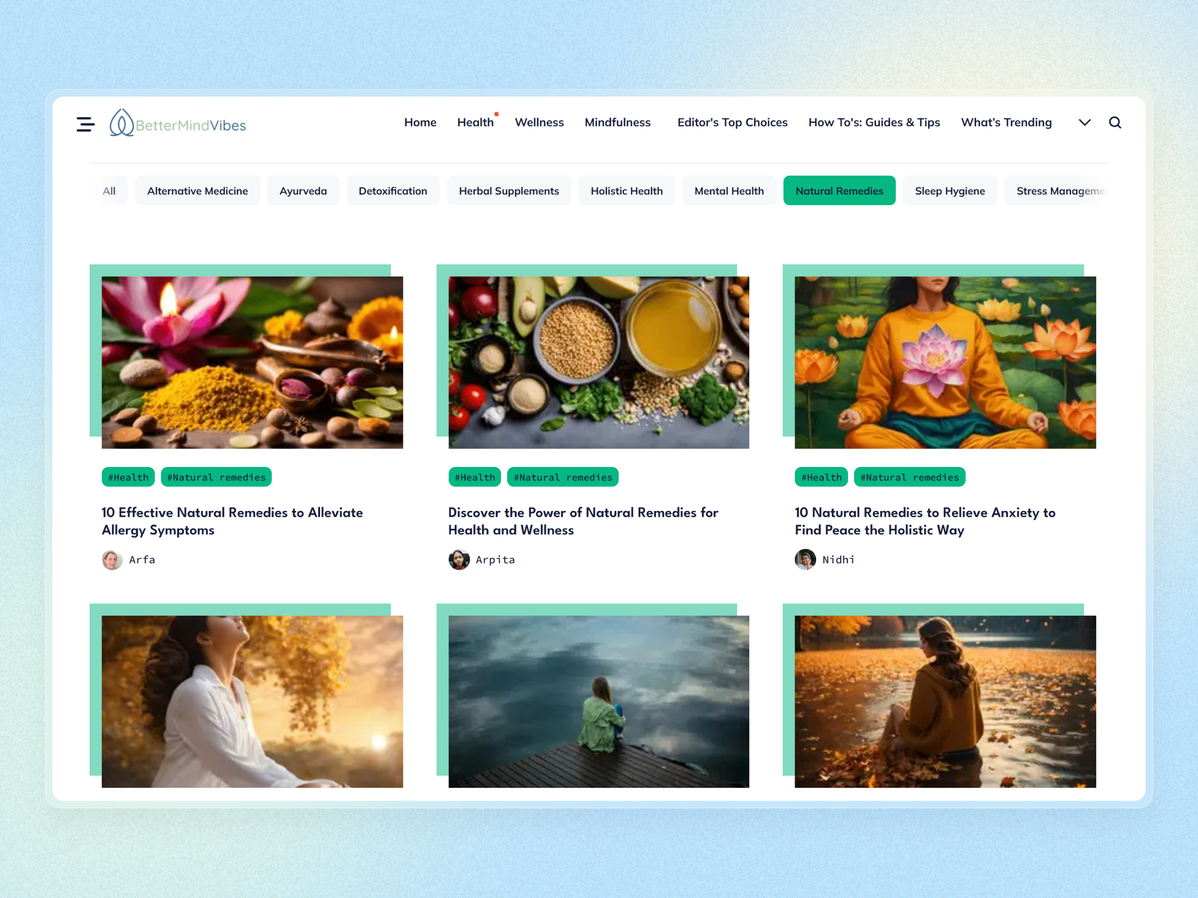 Better Mind Vibes Blog Website | Craftnotion