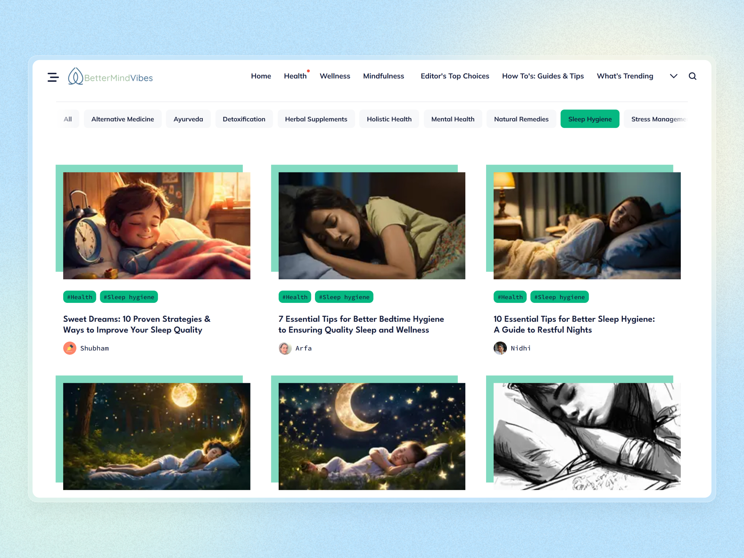 Better Mind Vibes Blog Website | Craftnotion