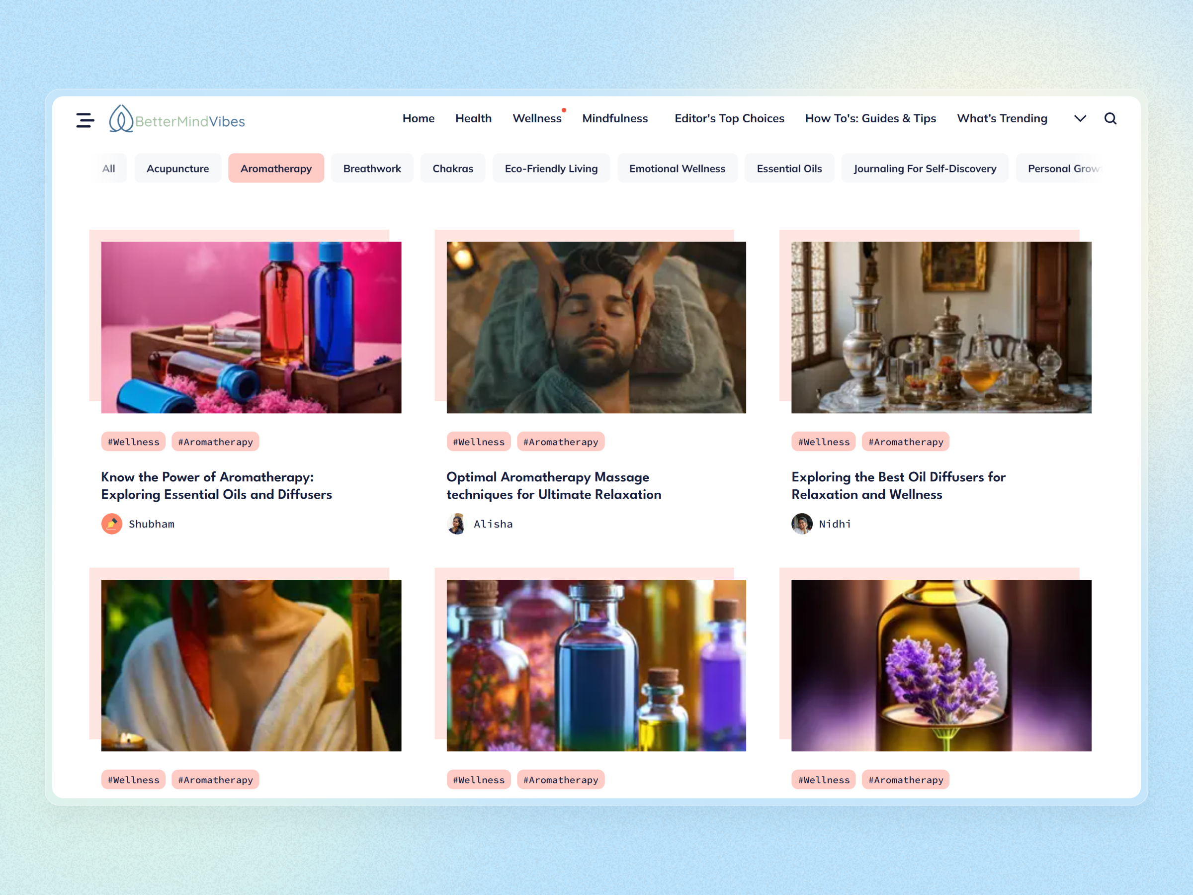 Better Mind Vibes Blog Website | Craftnotion