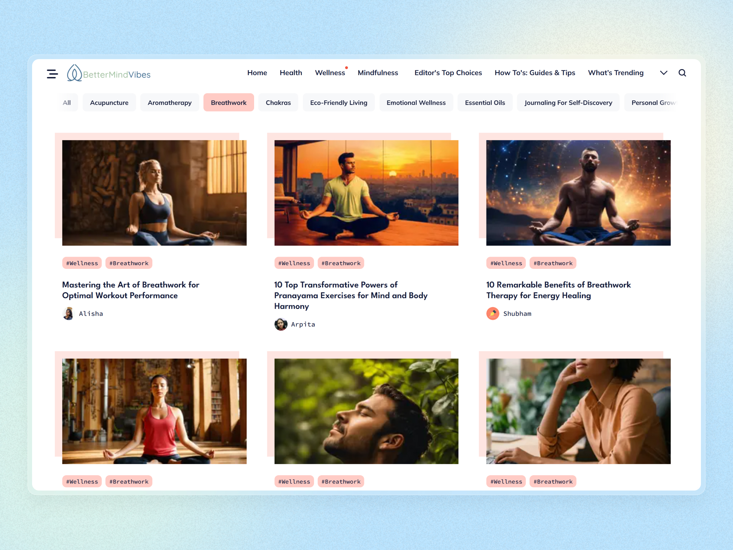 Better Mind Vibes Blog Website | Craftnotion