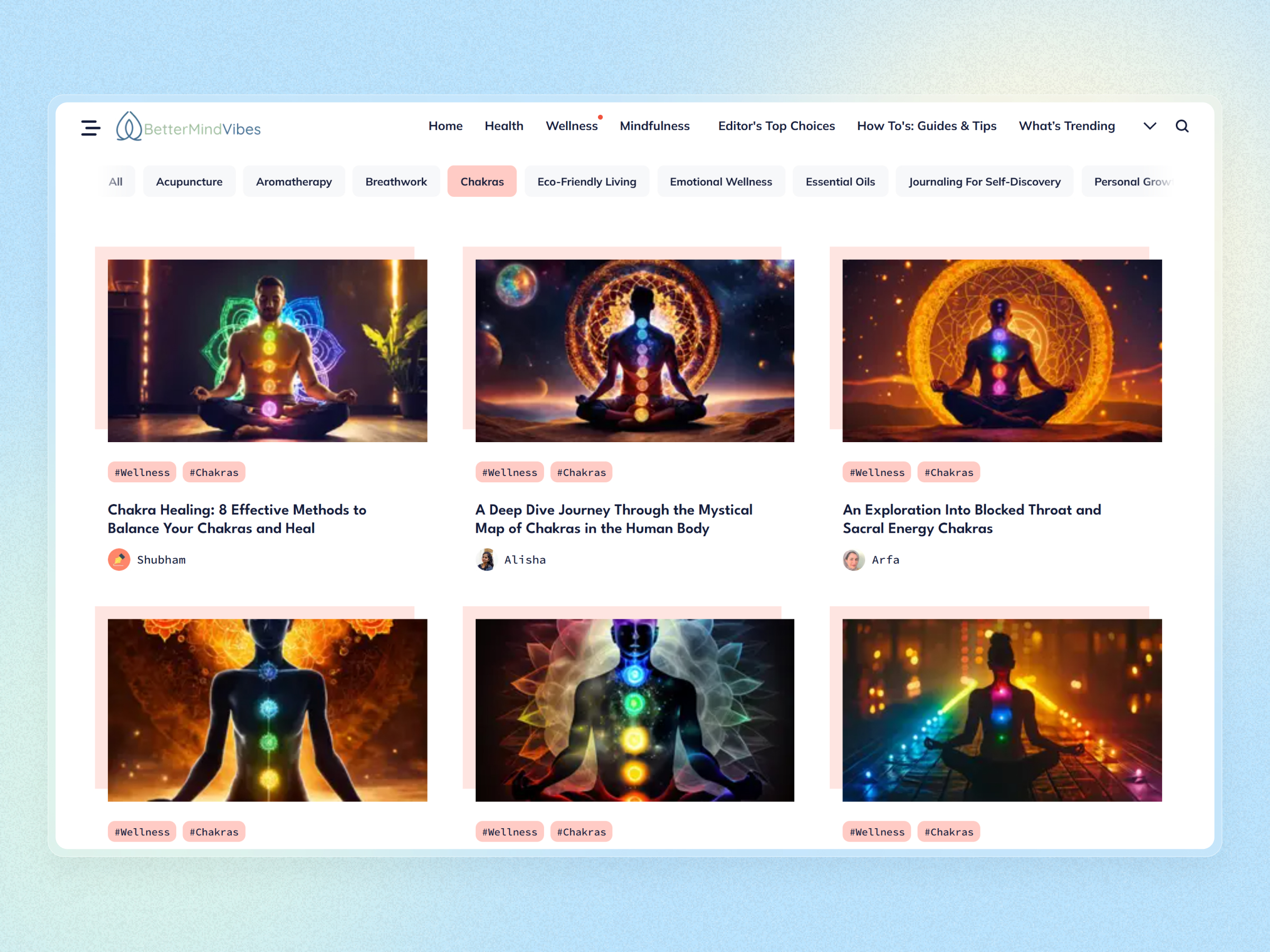 Better Mind Vibes Blog Website | Craftnotion