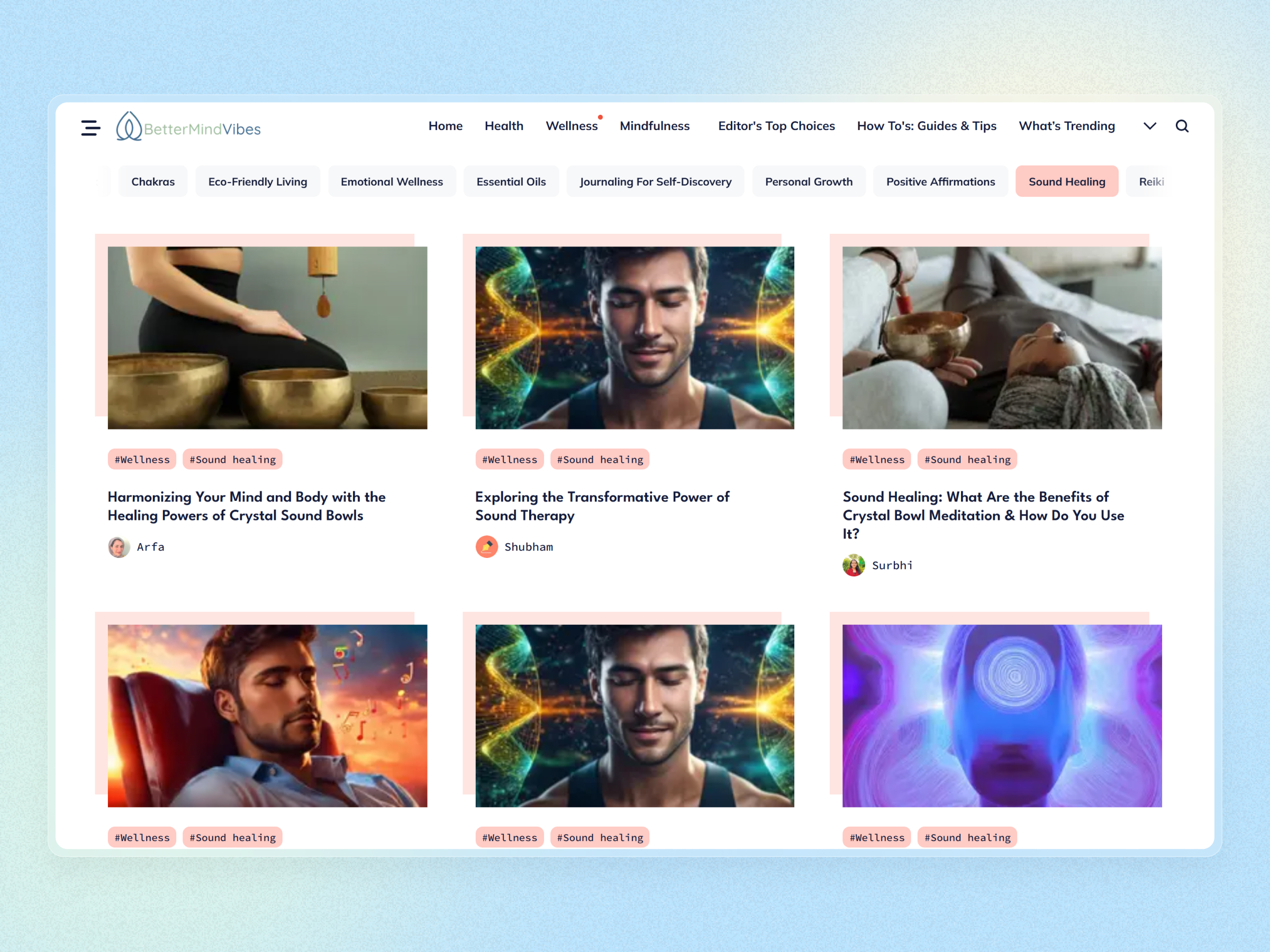 Better Mind Vibes Blog Website | Craftnotion