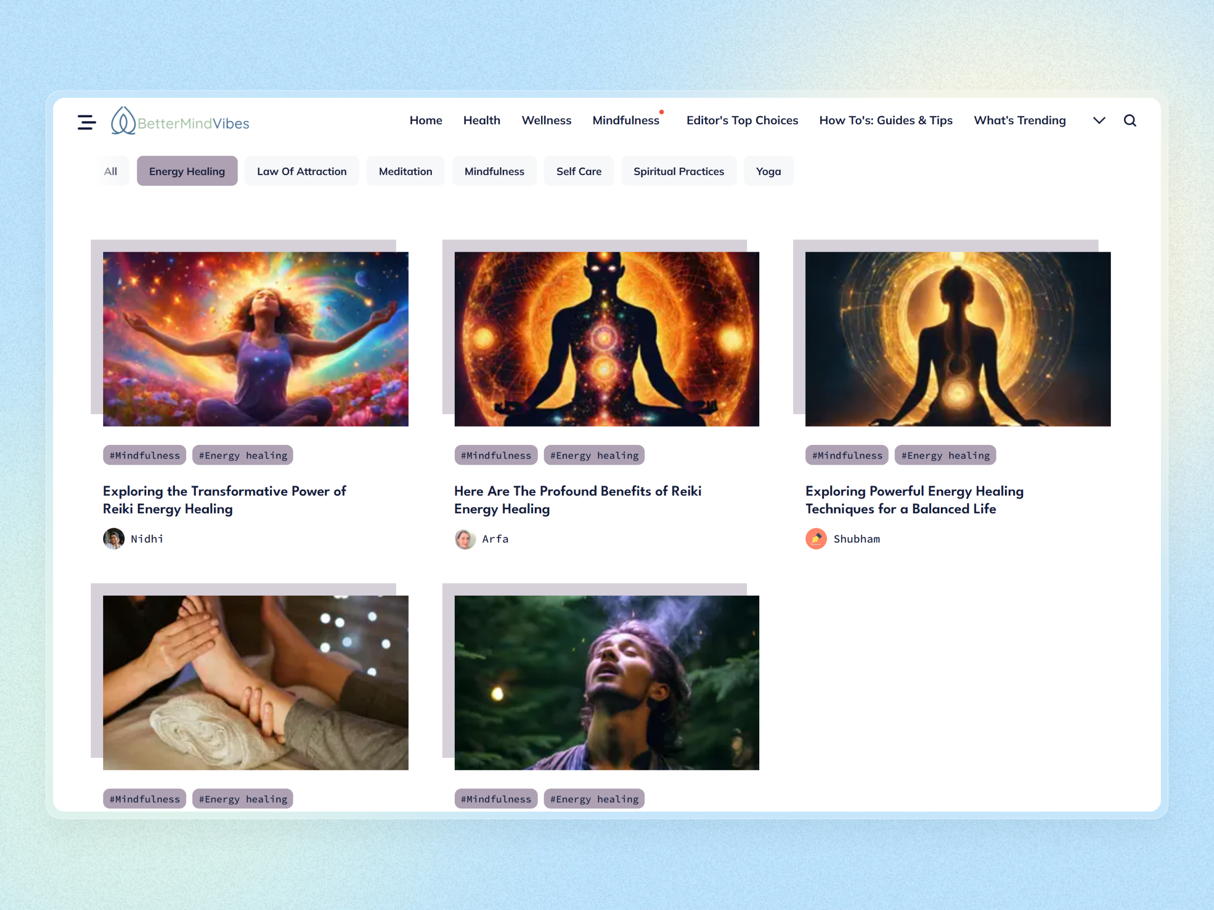 Better Mind Vibes Blog Website | Craftnotion