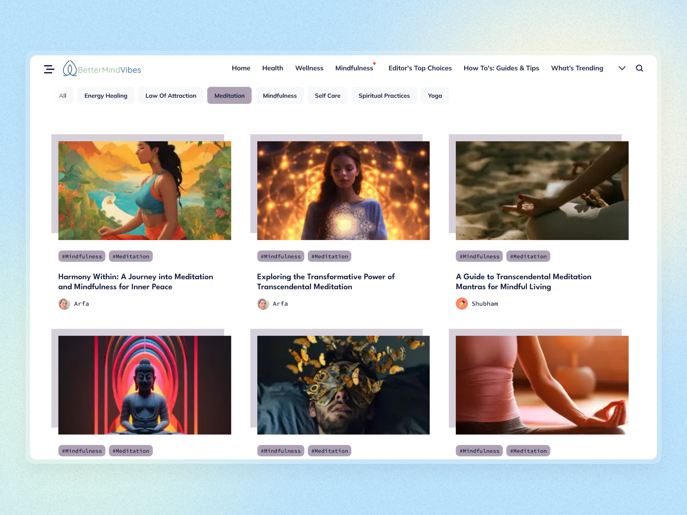 Better Mind Vibes Blog Website | Craftnotion