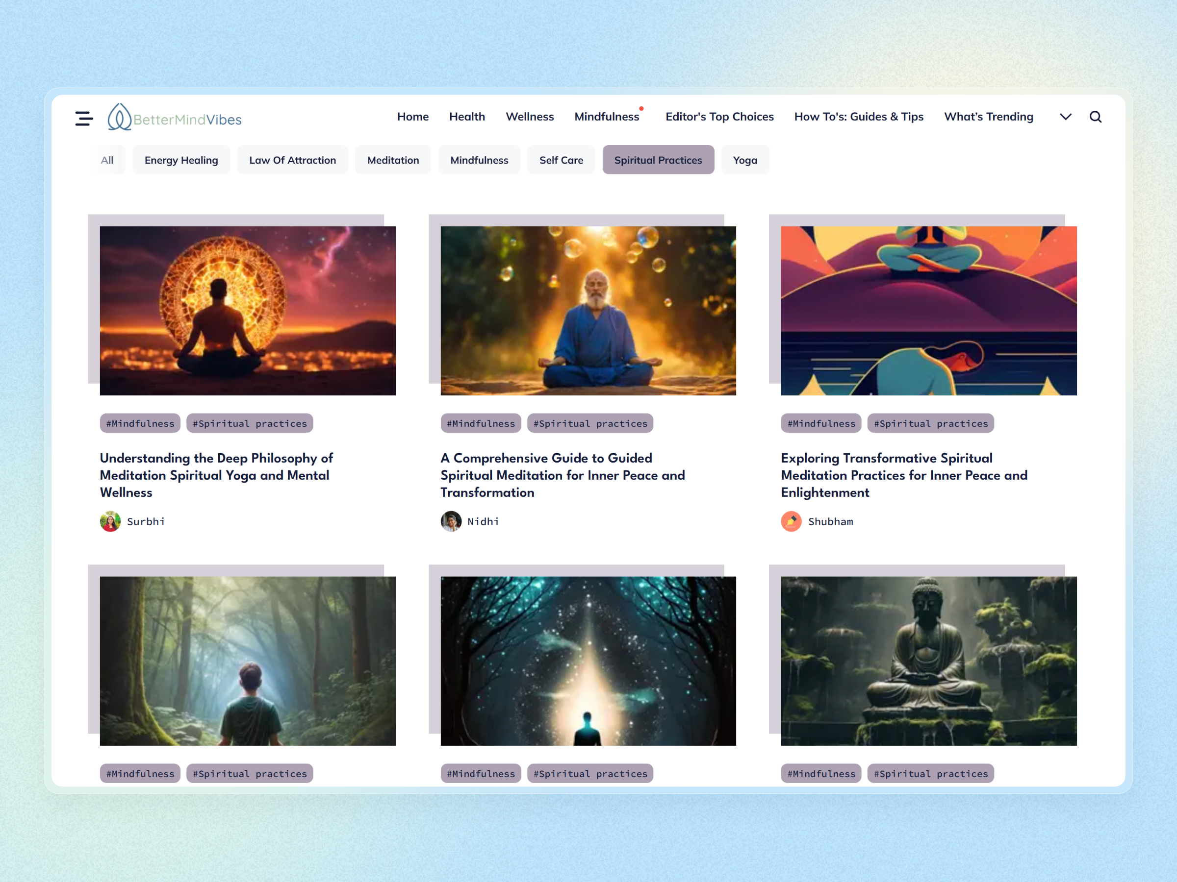 Better Mind Vibes Blog Website | Craftnotion