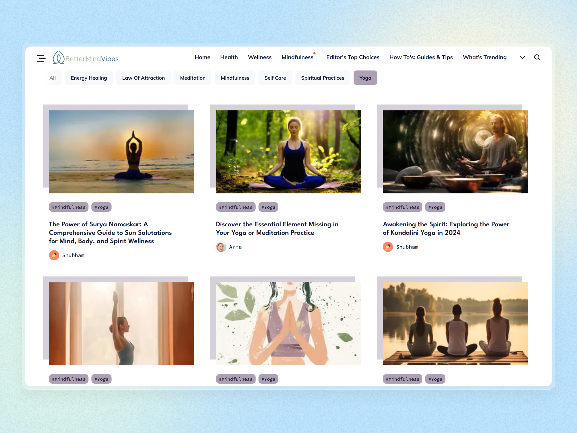 Better Mind Vibes Blog Website | Craftnotion