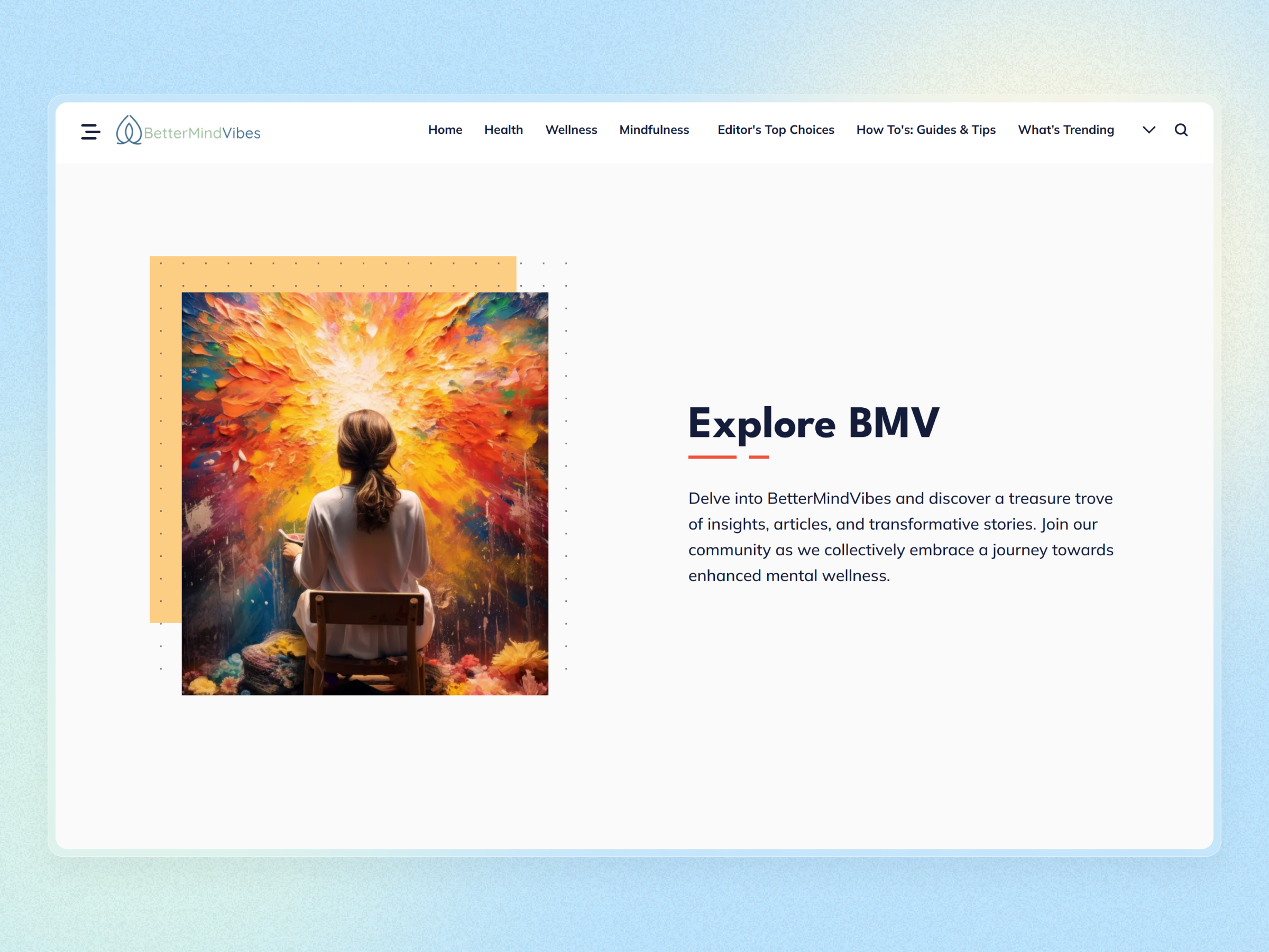 Better Mind Vibes Blog Website | Craftnotion