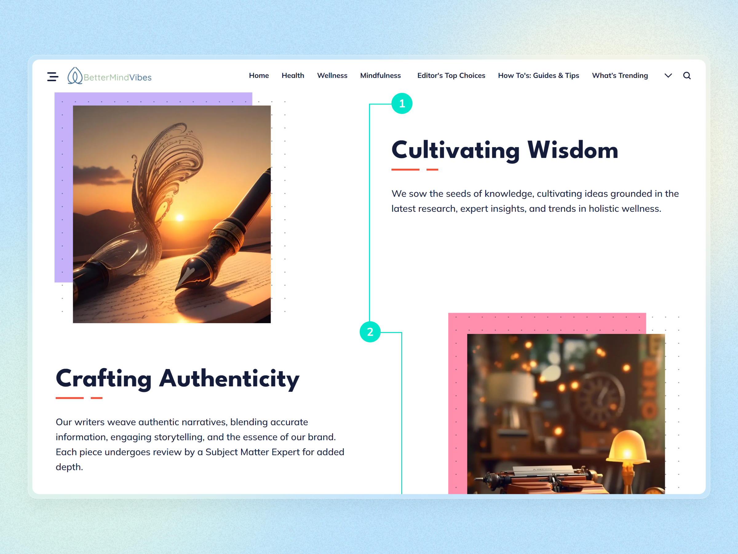 Better Mind Vibes Blog Website | Craftnotion