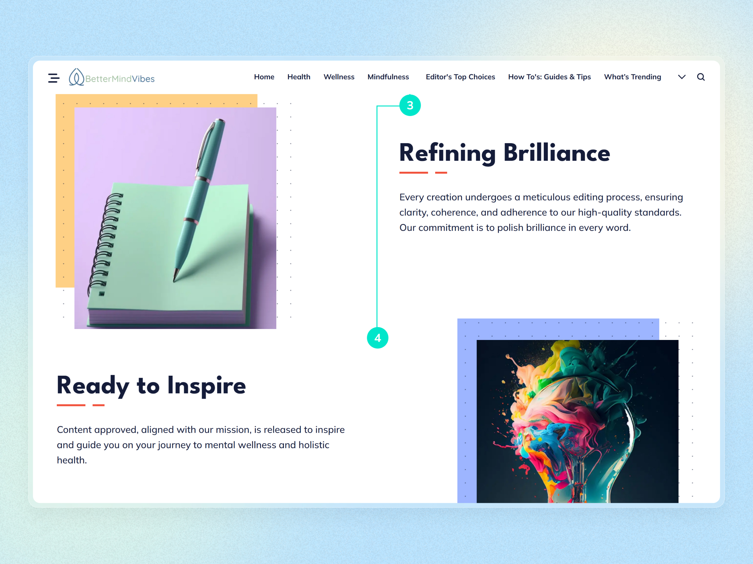 Better Mind Vibes Blog Website | Craftnotion