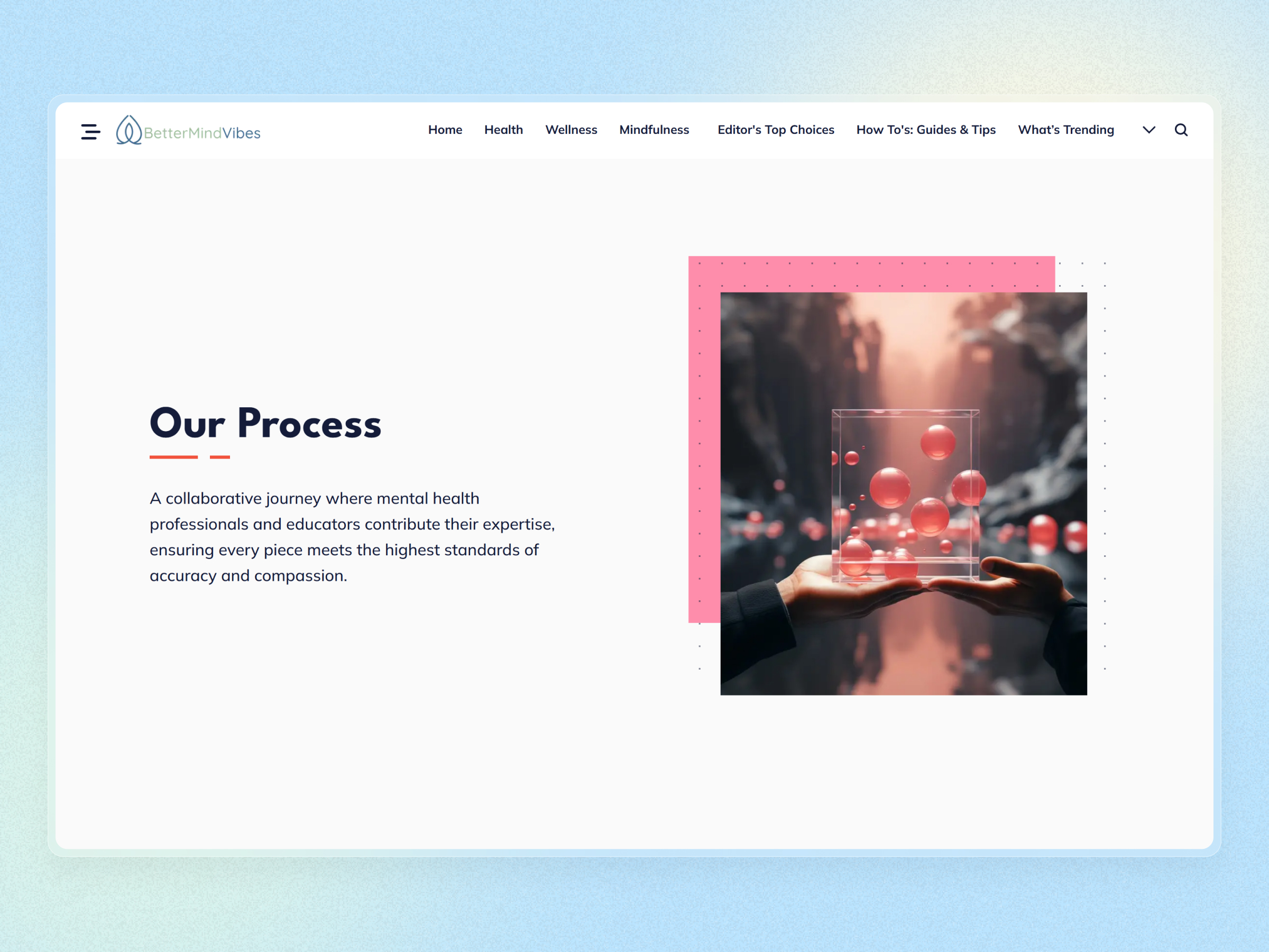 Better Mind Vibes Blog Website | Craftnotion