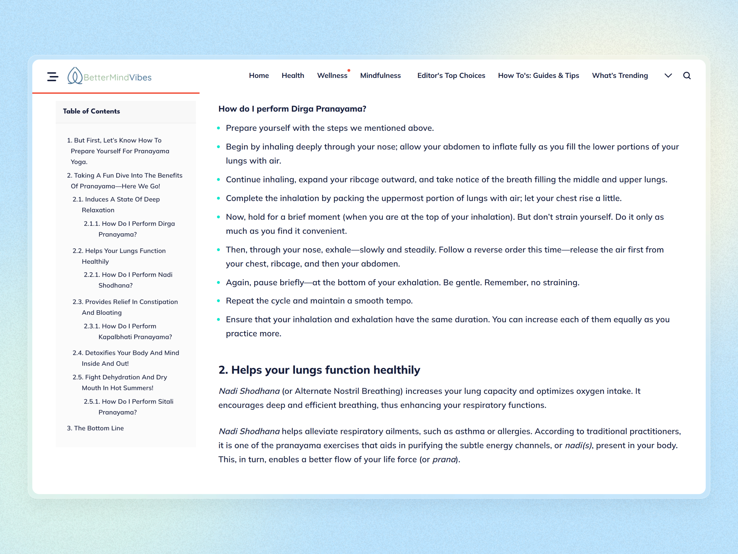 Better Mind Vibes Blog Website | Craftnotion