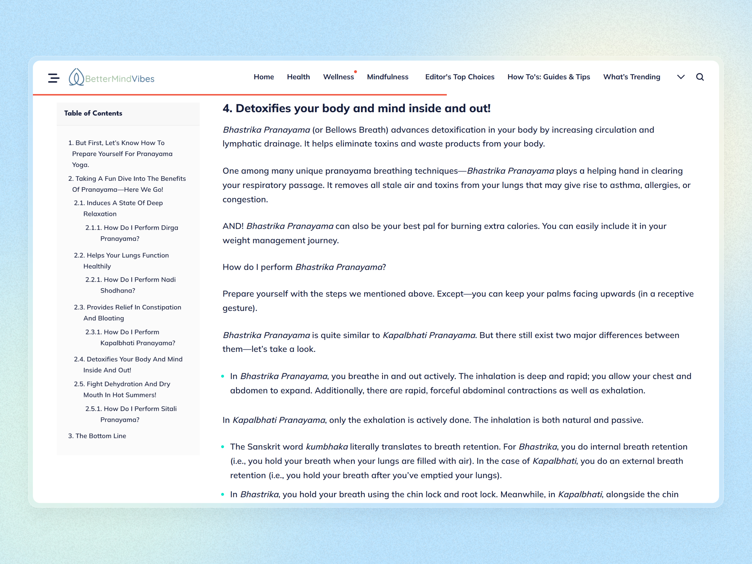 Better Mind Vibes Blog Website | Craftnotion