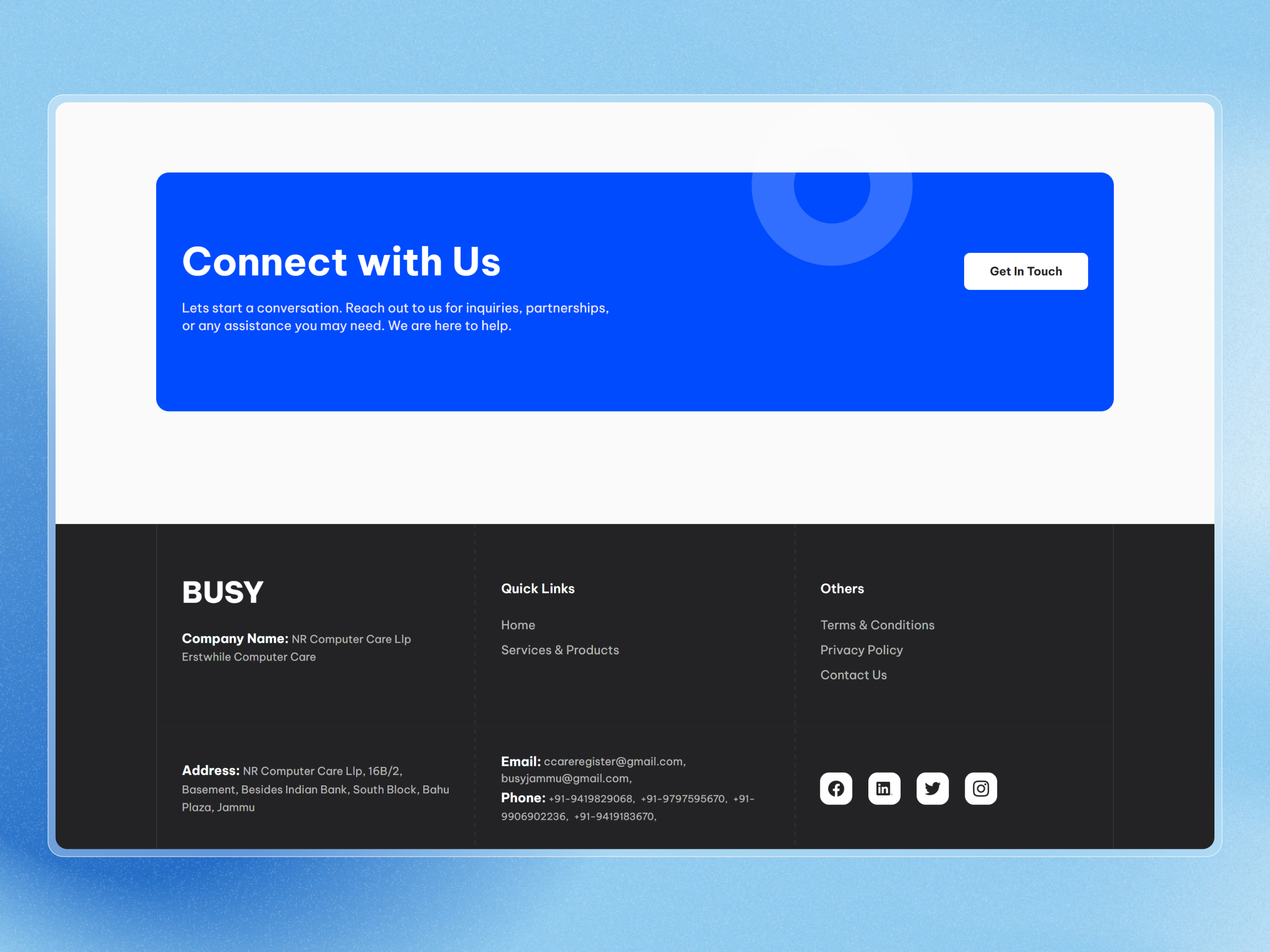 Busy Business Website Cover