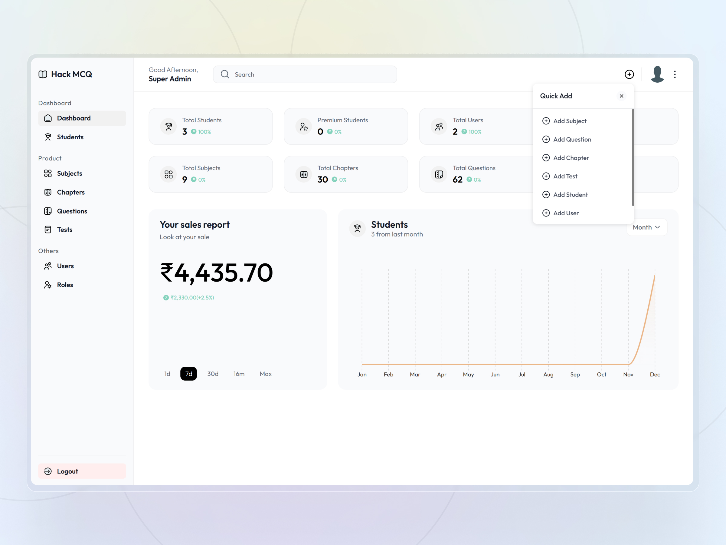 HackMCQ Adaptive Exam Practice Platform