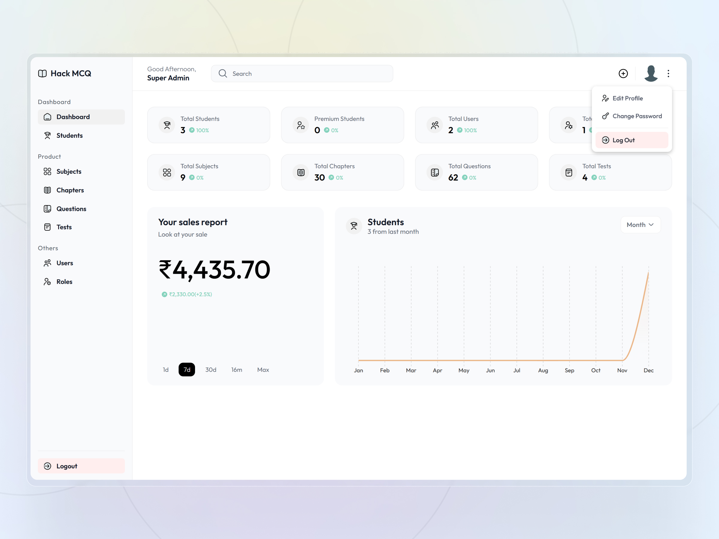 HackMCQ Adaptive Exam Practice Platform