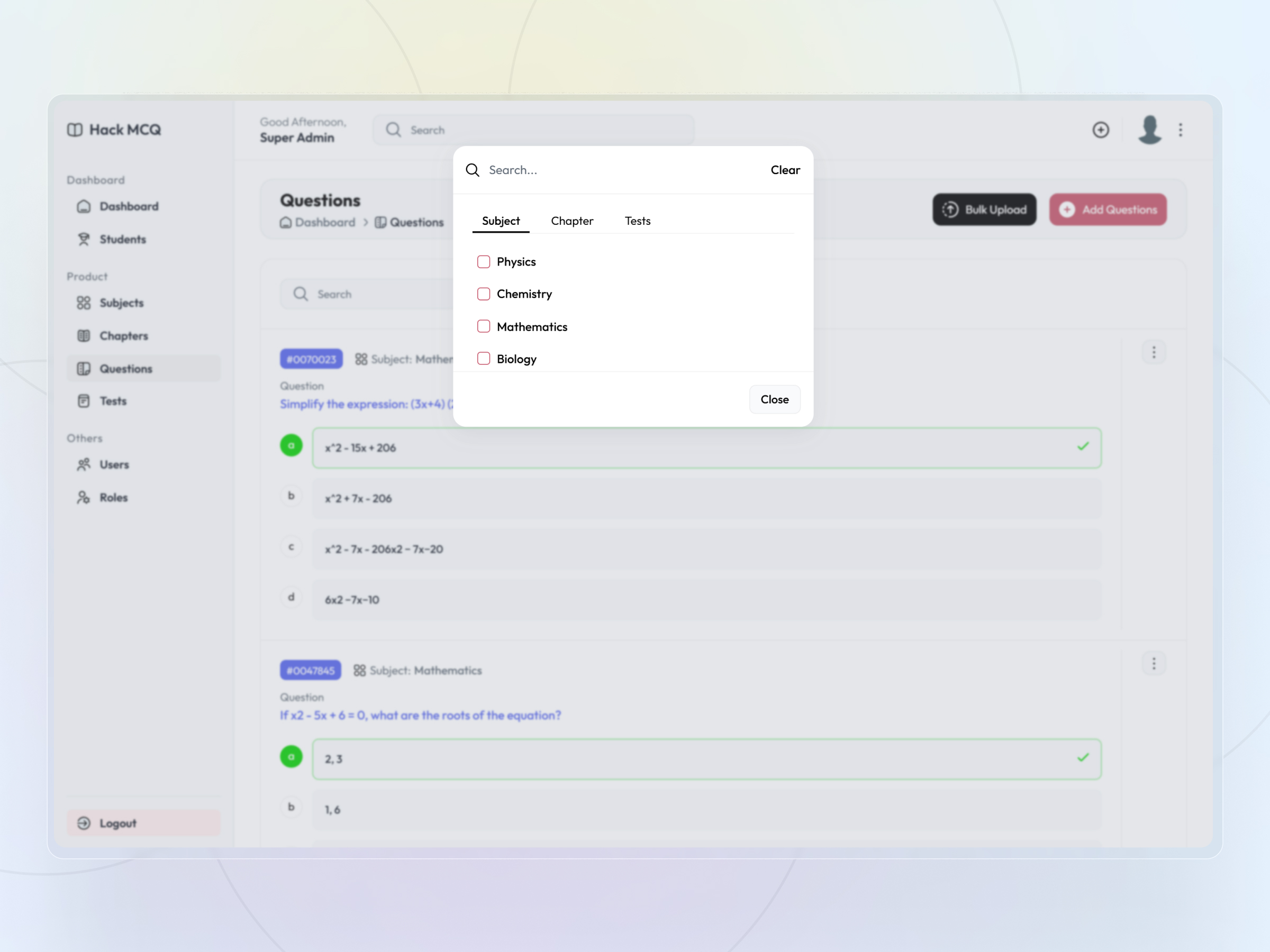 HackMCQ Adaptive Exam Practice Platform