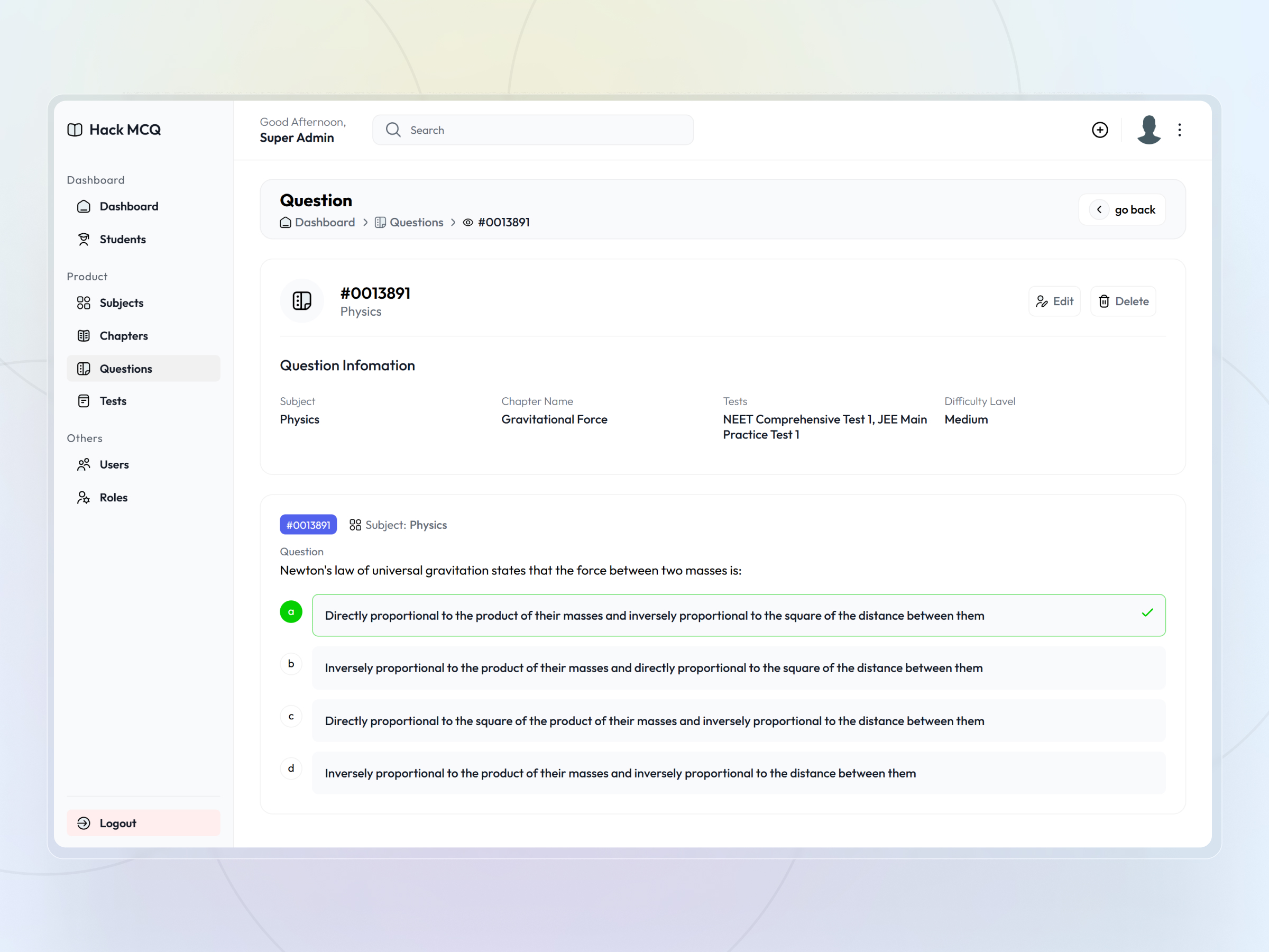 HackMCQ Adaptive Exam Practice Platform