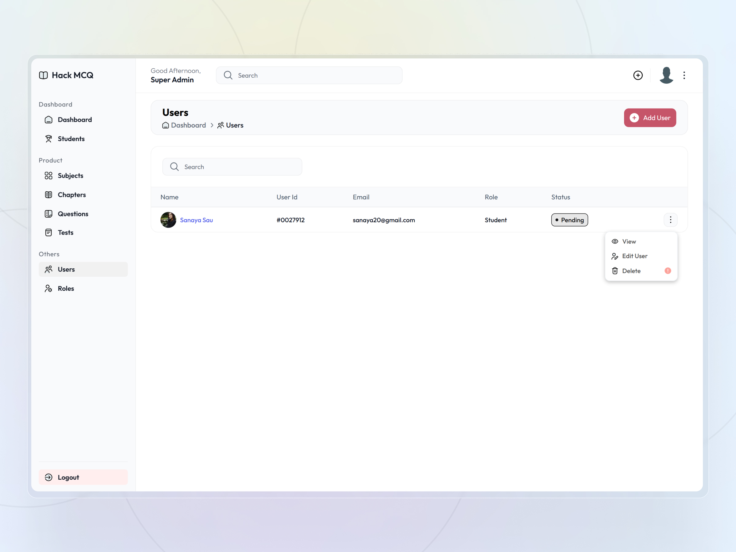 HackMCQ Adaptive Exam Practice Platform