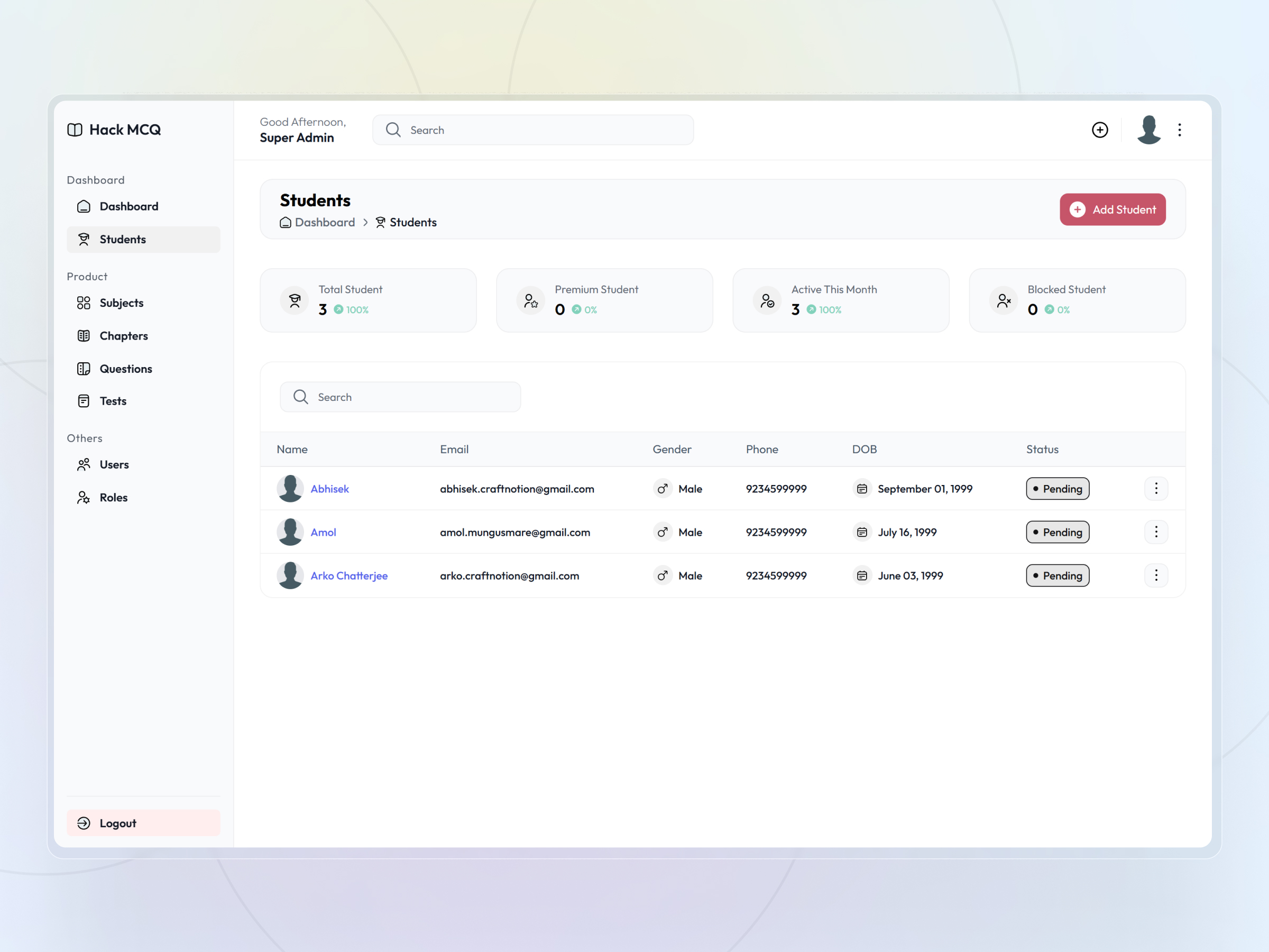 HackMCQ Adaptive Exam Practice Platform