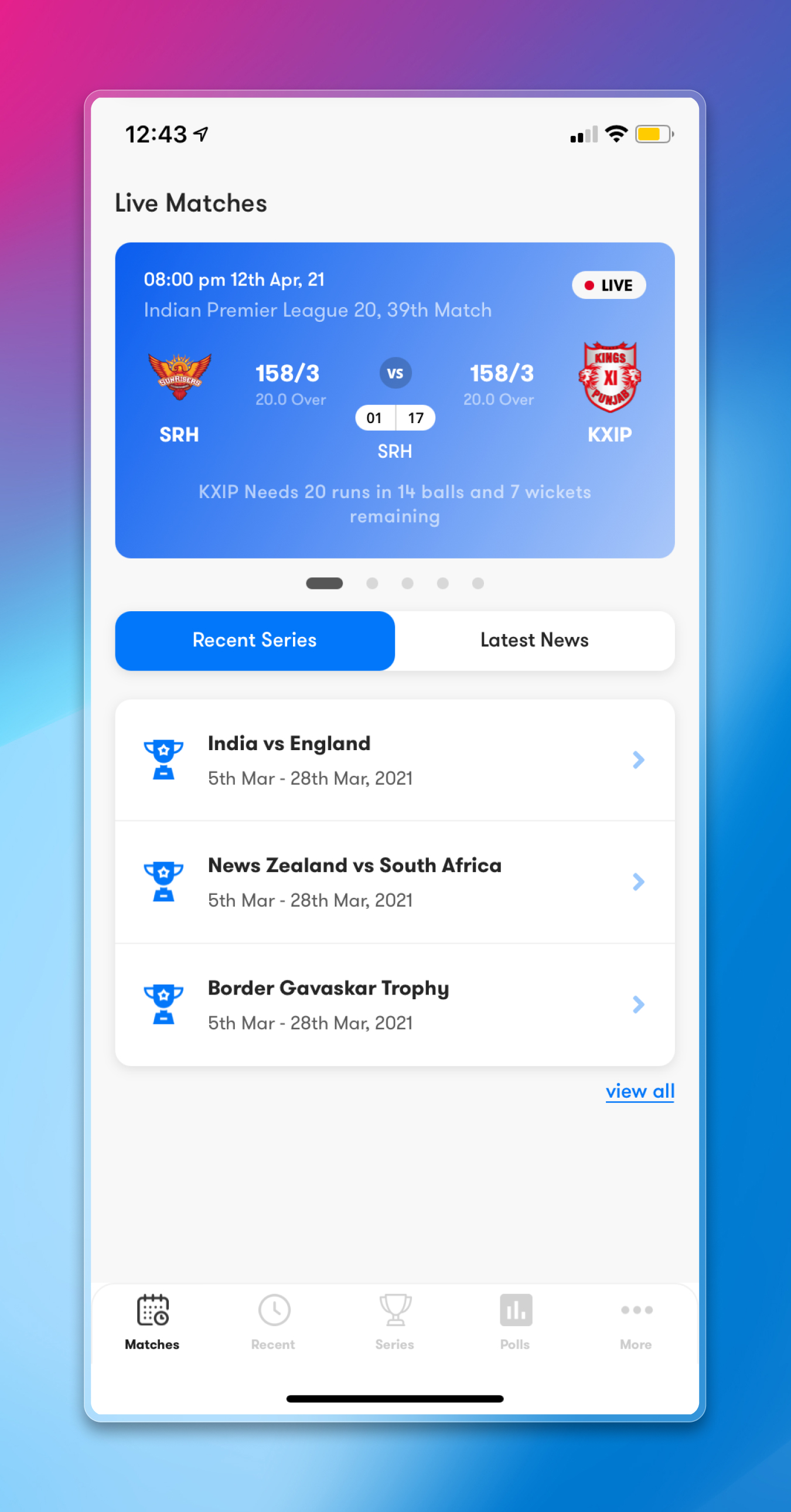 Live Line Cricket App | Craftnotion