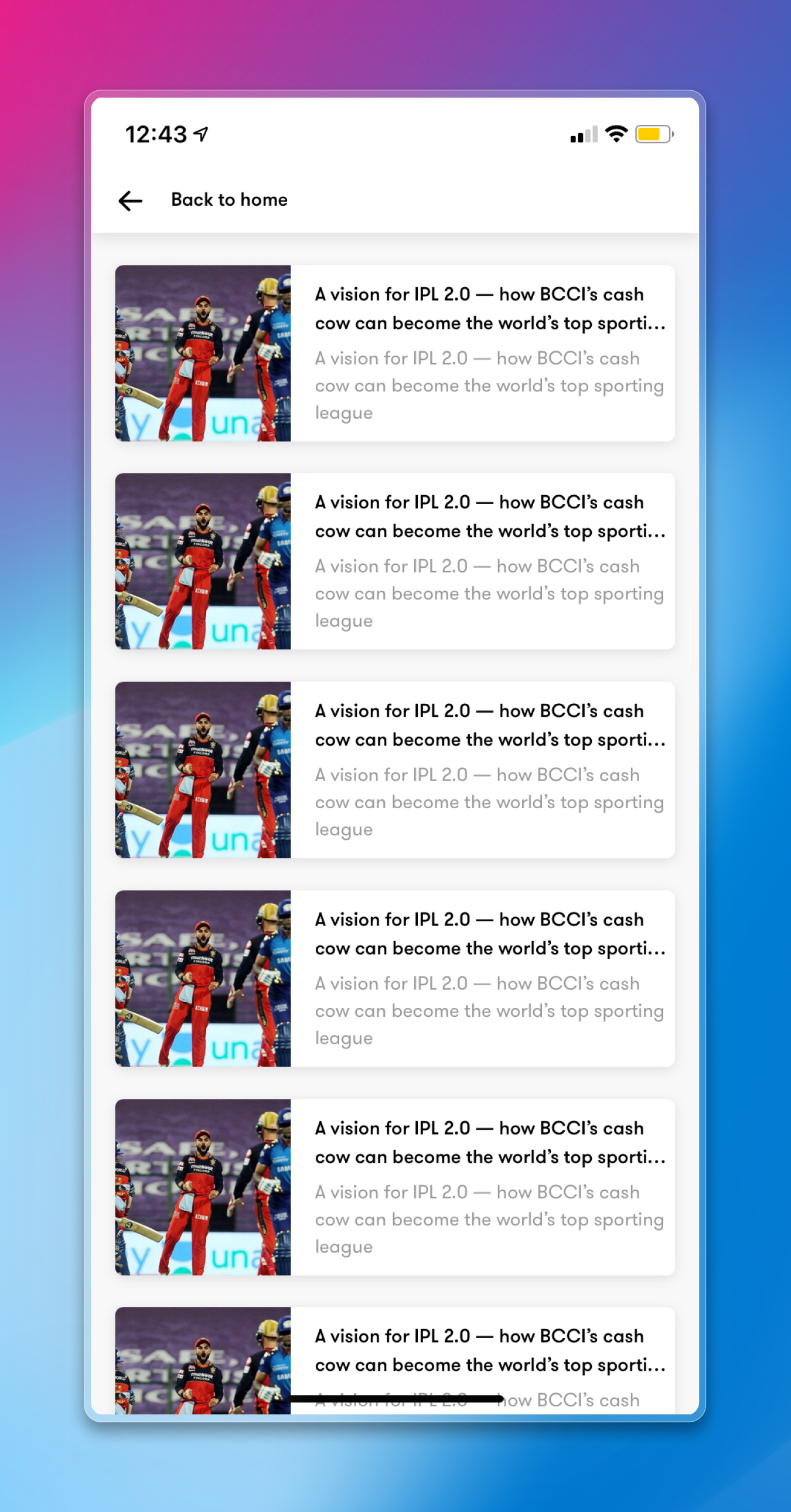 Live Line Cricket App | Craftnotion