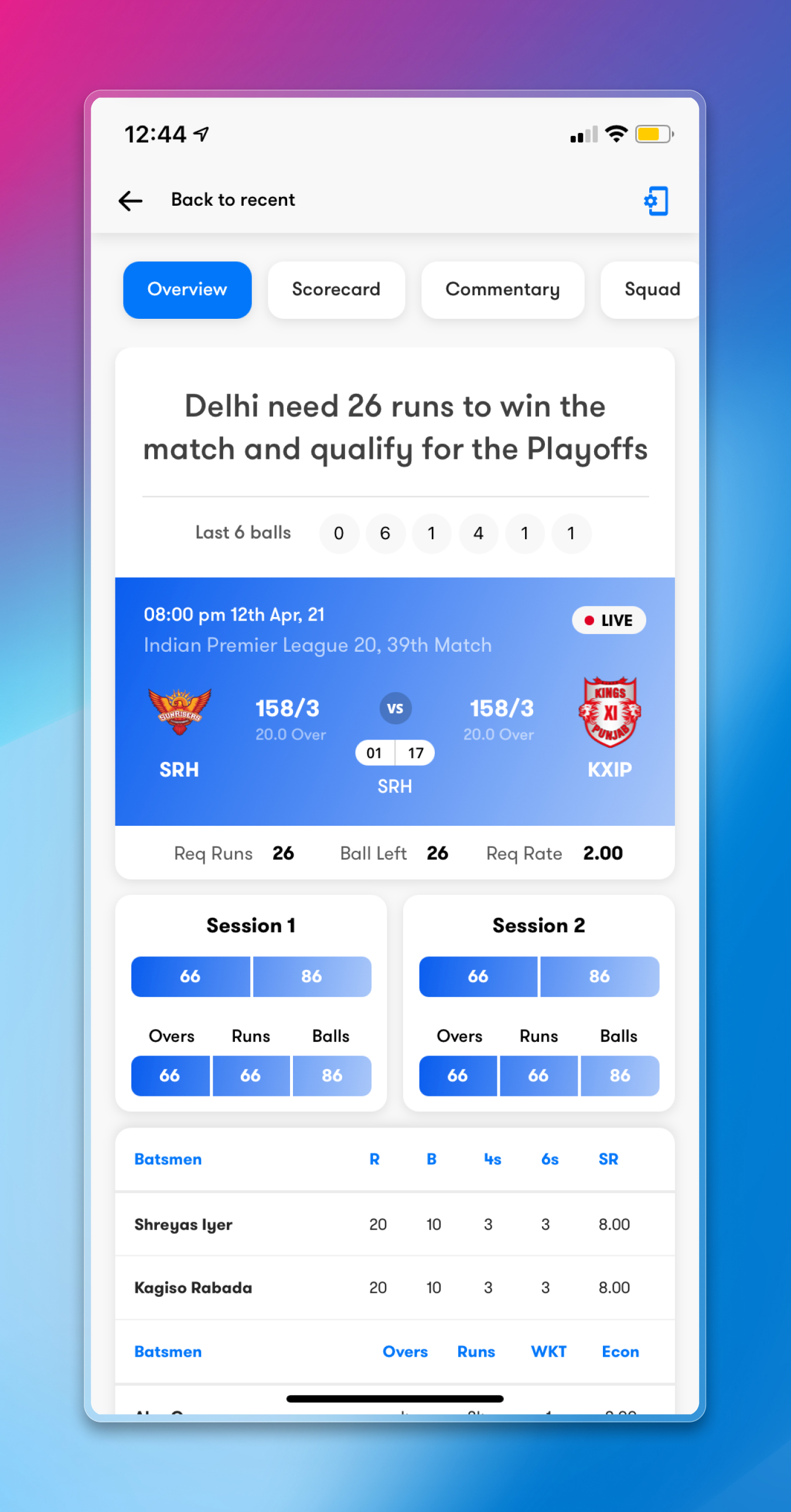 Live Line Cricket App | Craftnotion