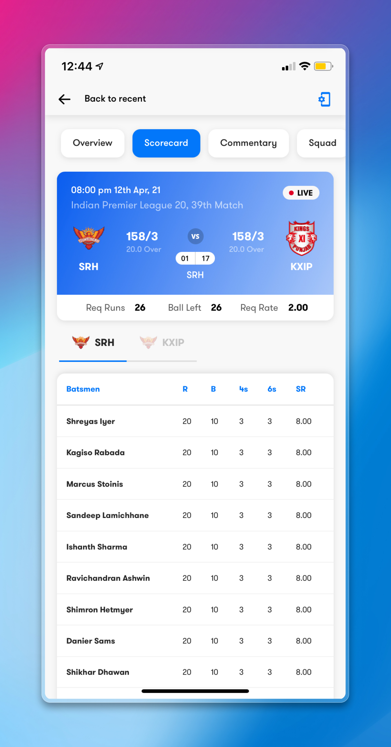 Live Line Cricket App | Craftnotion