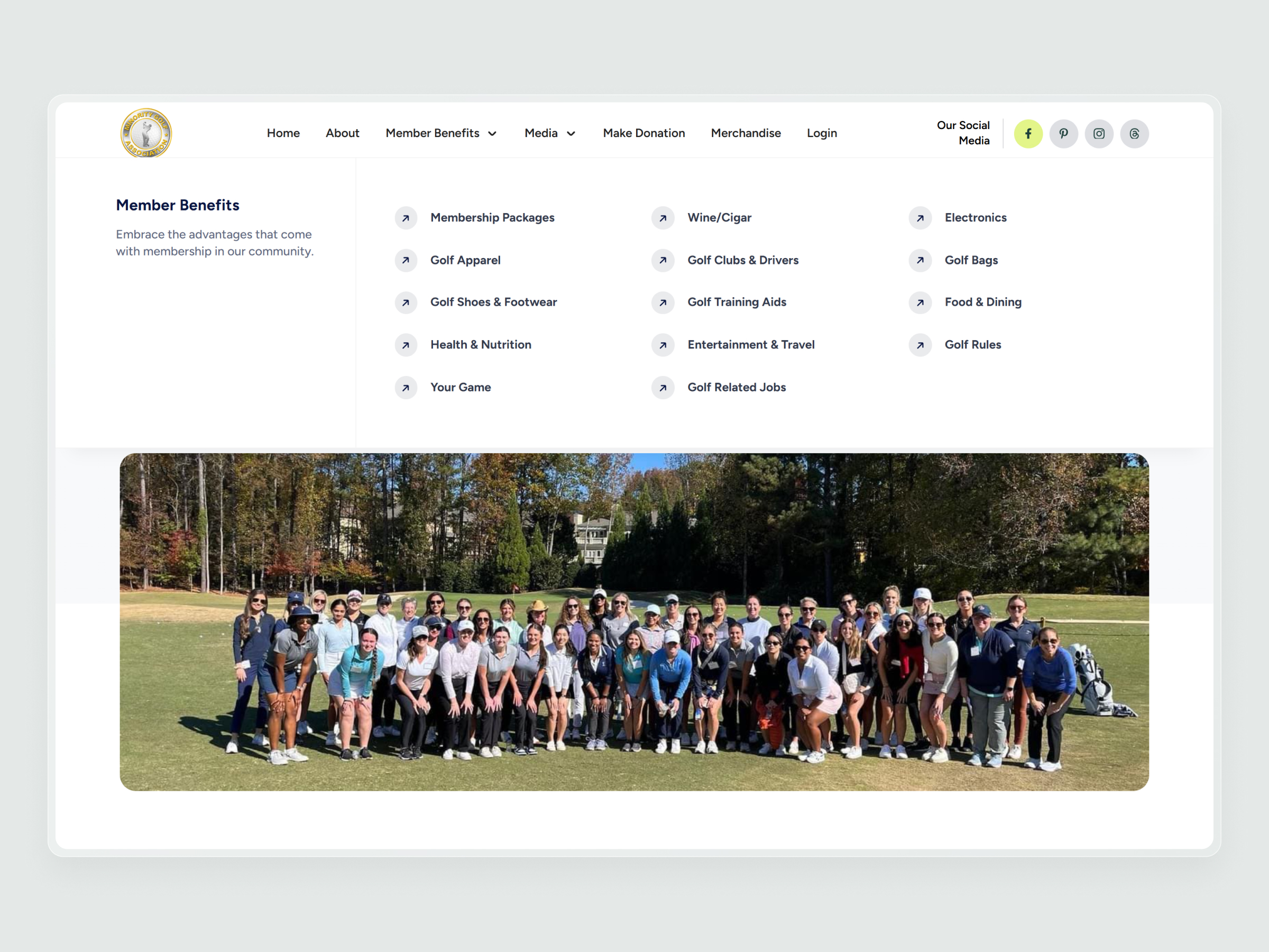 Minority Golf Association Website | Craftnotion