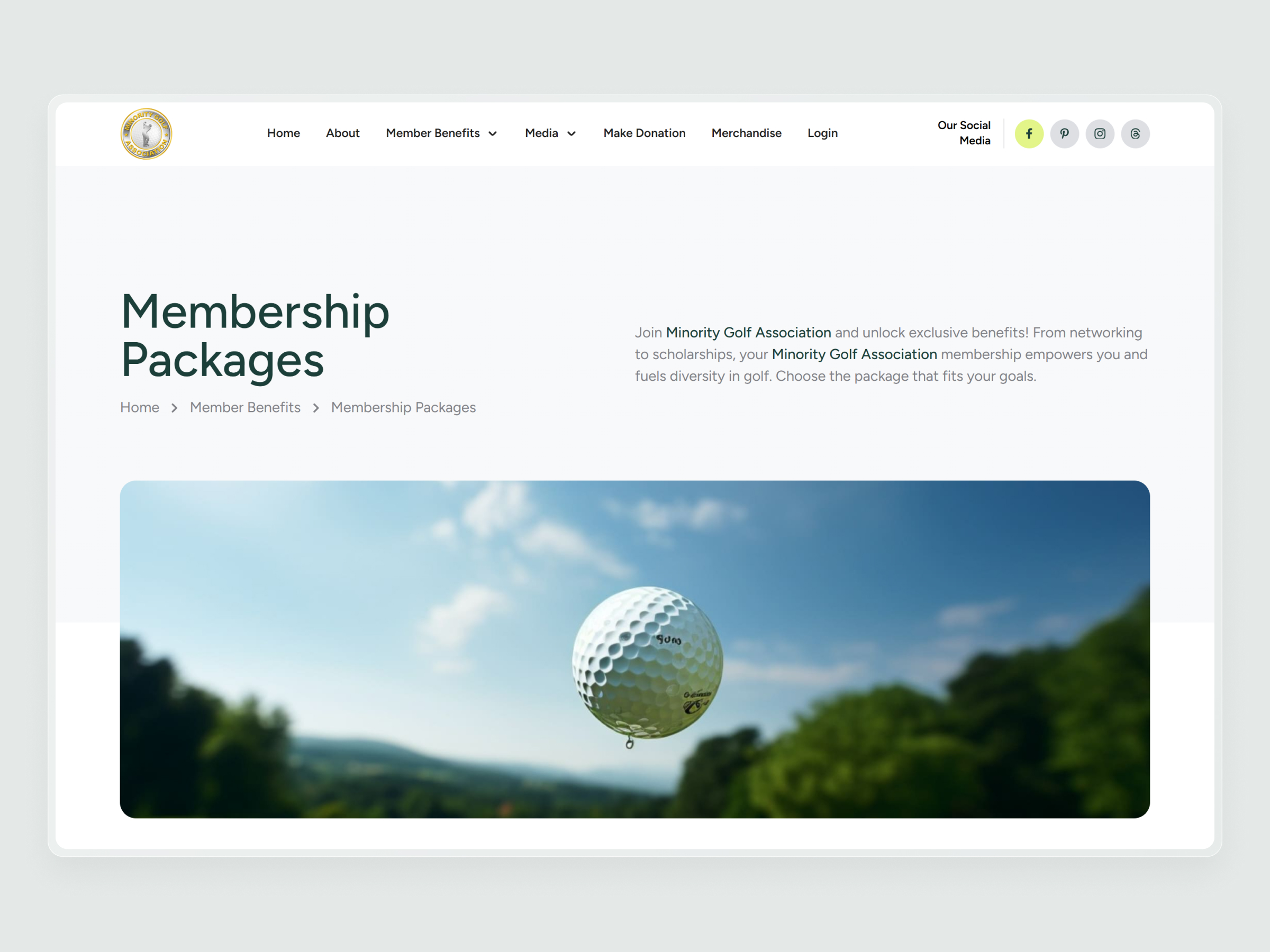 Minority Golf Association Website | Craftnotion