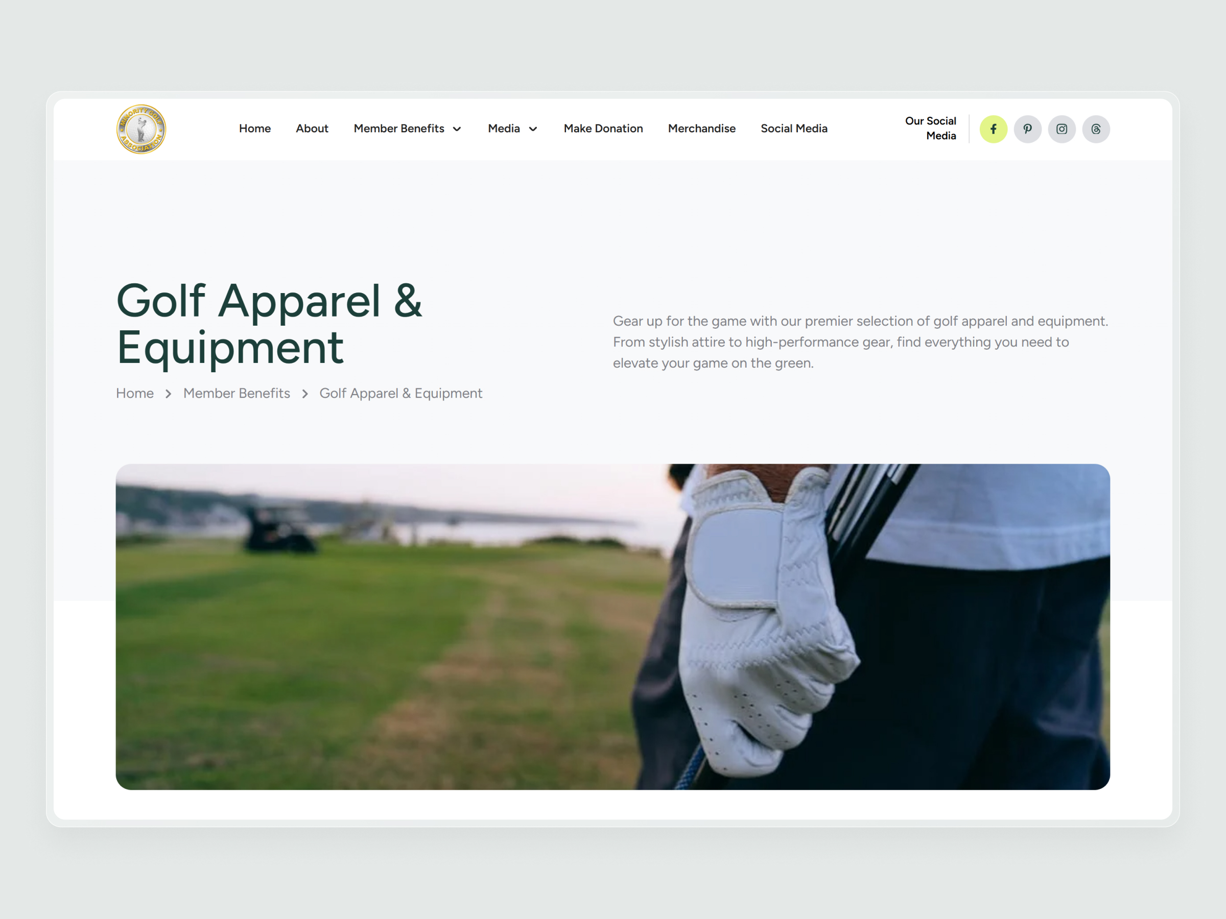 Minority Golf Association Website | Craftnotion