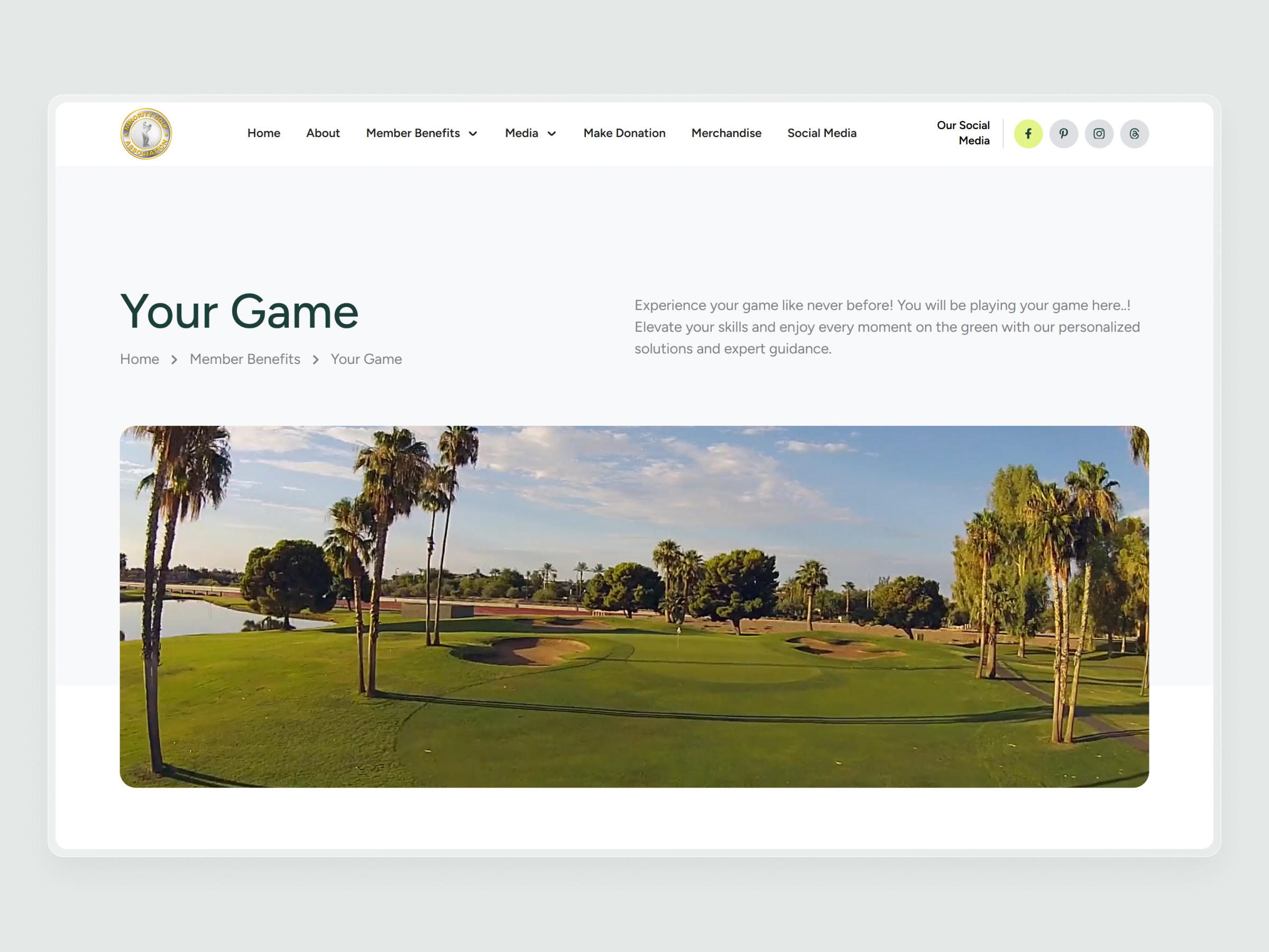 Minority Golf Association Website | Craftnotion