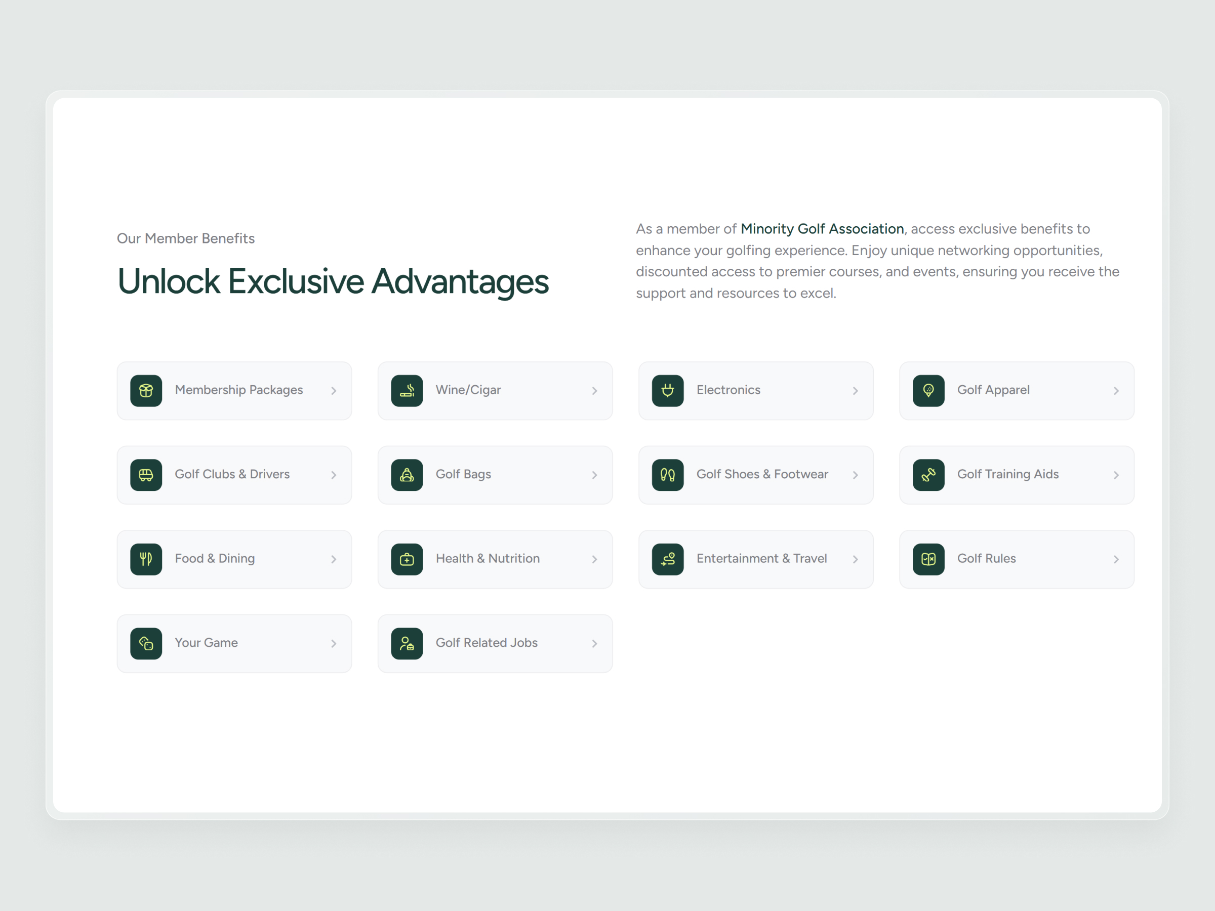 Minority Golf Association Website | Craftnotion