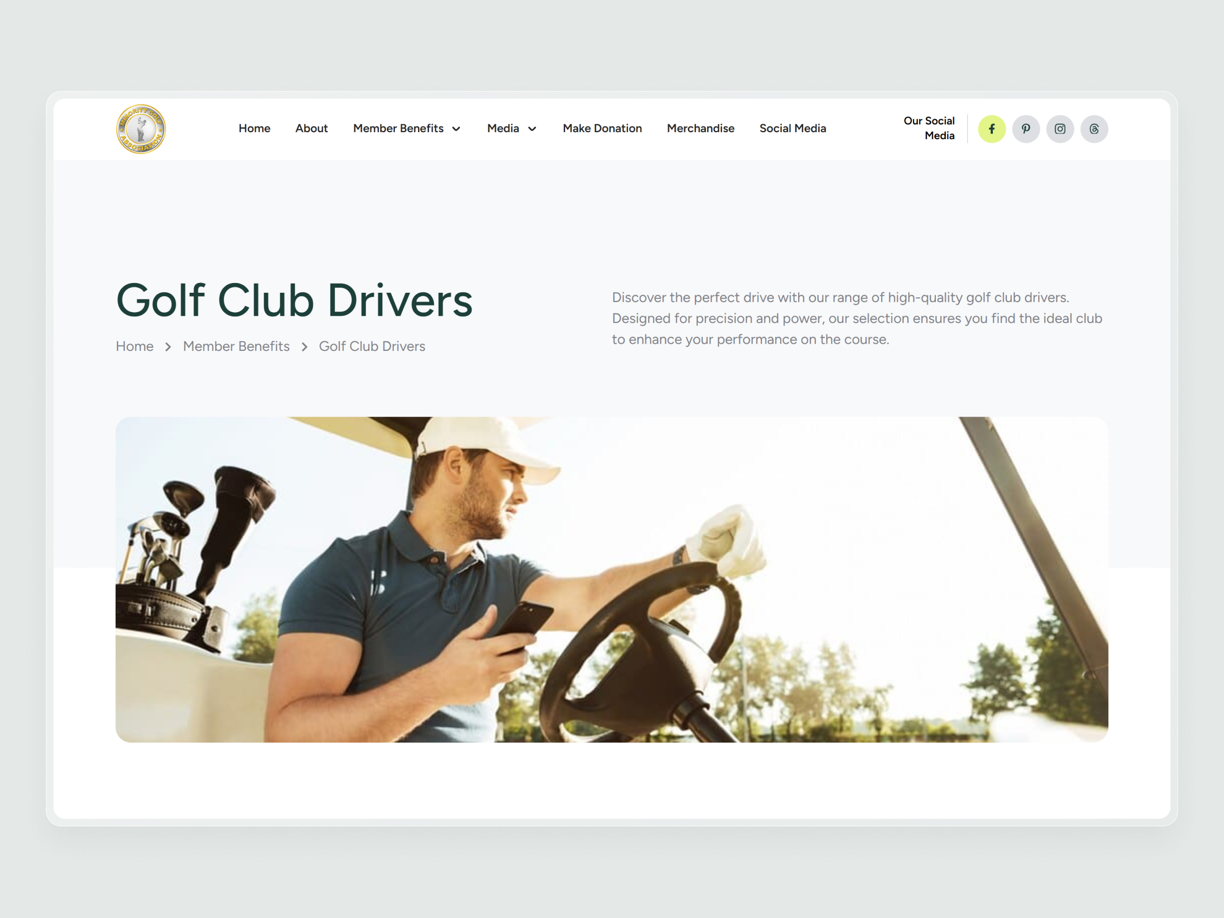 Minority Golf Association Website | Craftnotion