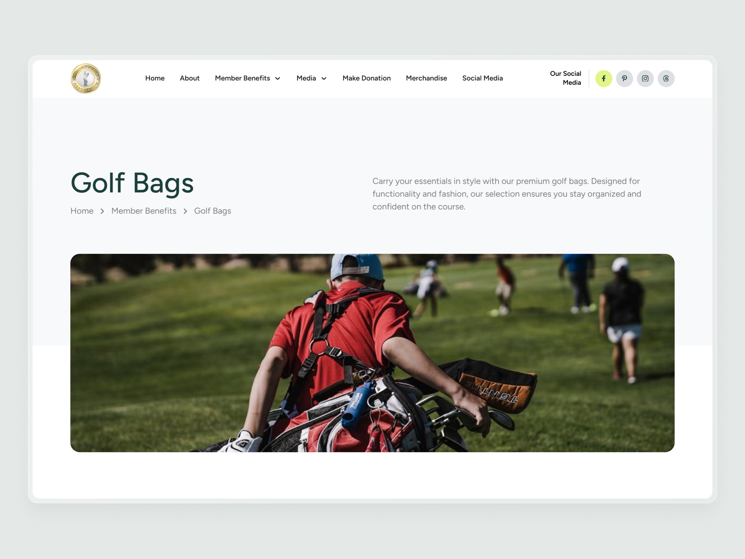 Minority Golf Association Website | Craftnotion