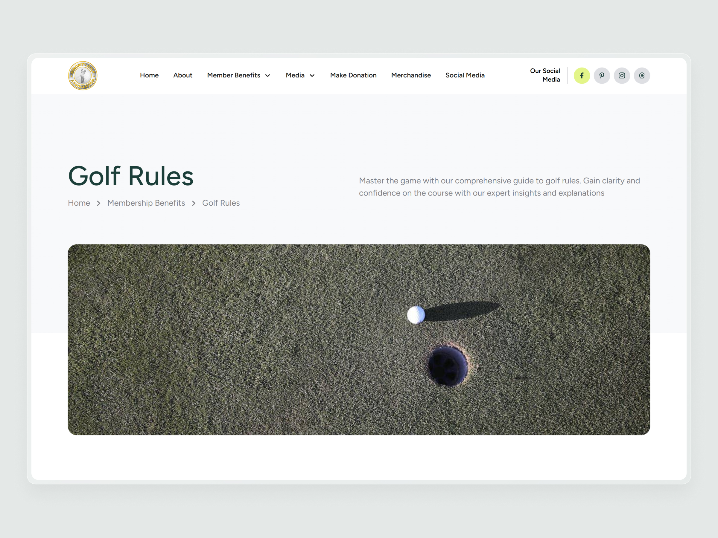 Minority Golf Association Website | Craftnotion