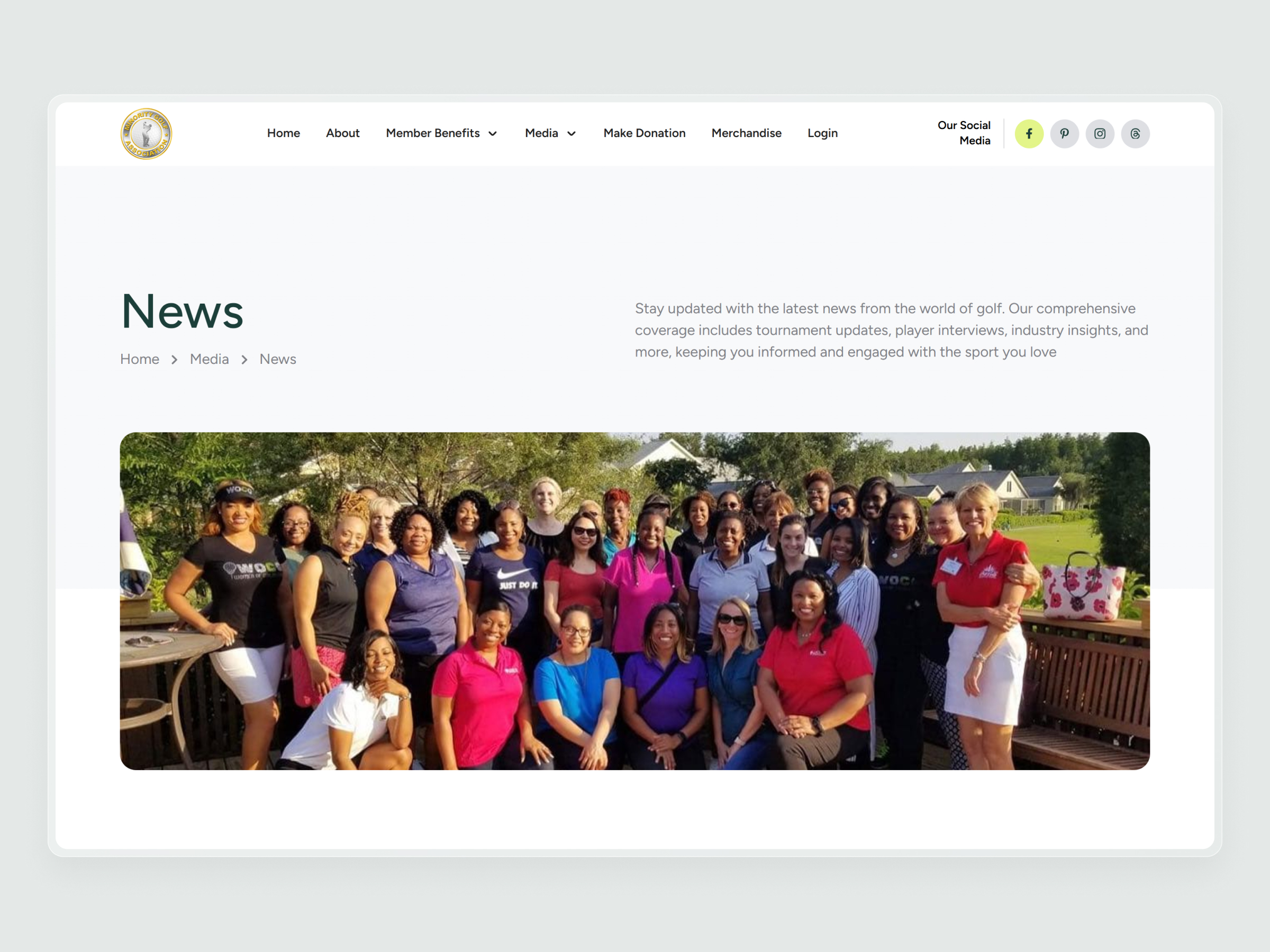 Minority Golf Association Website | Craftnotion