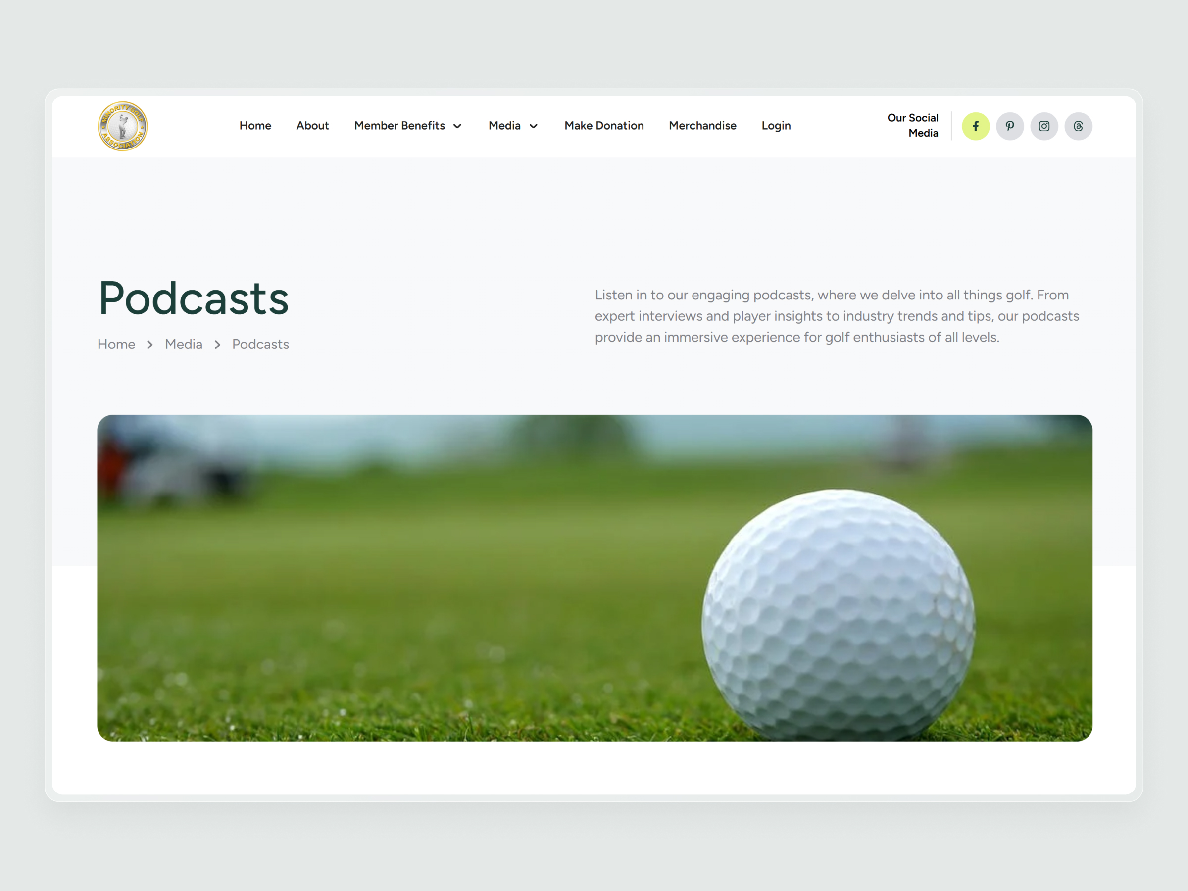 Minority Golf Association Website | Craftnotion