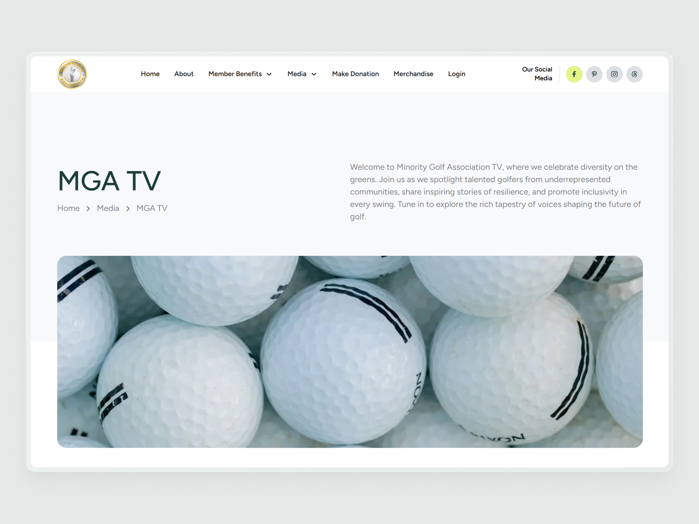 Minority Golf Association Website | Craftnotion