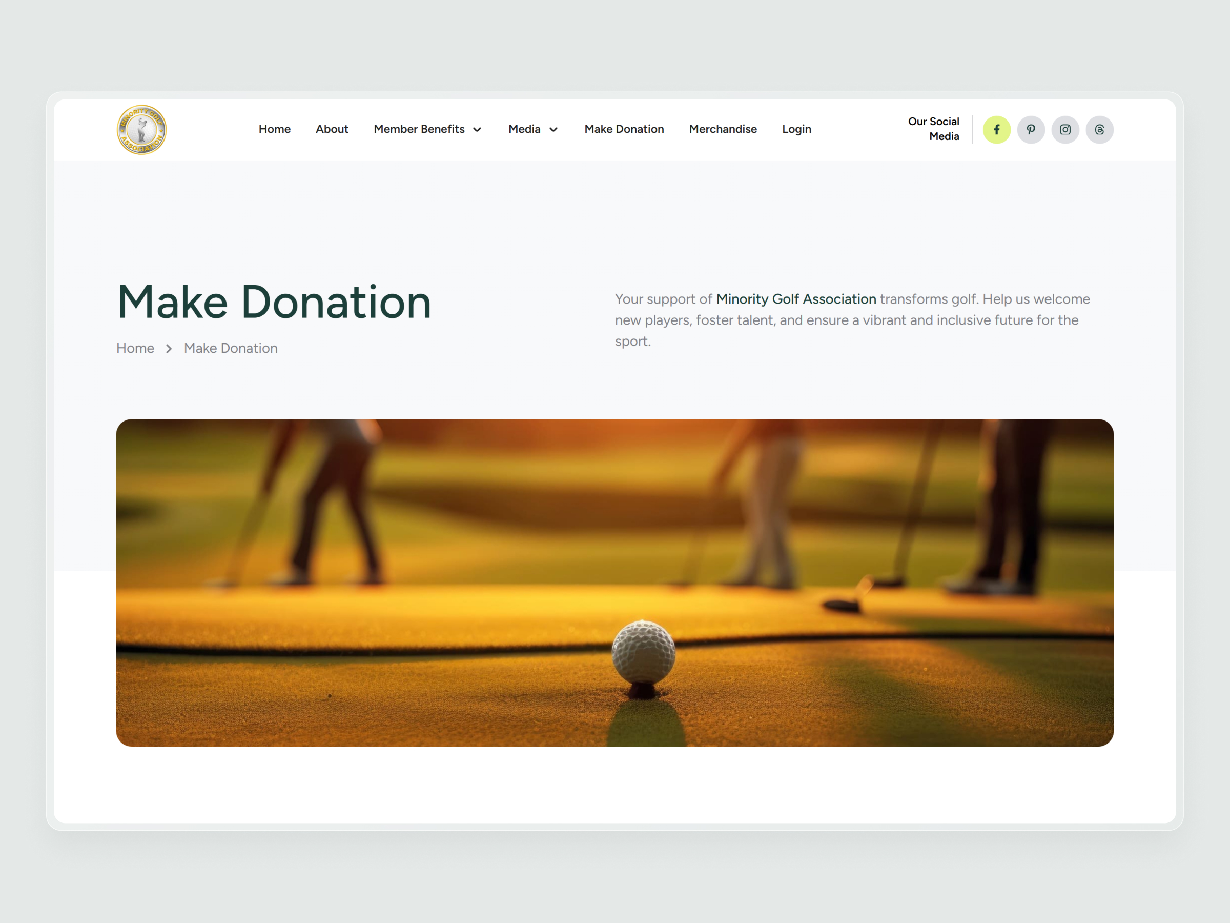 Minority Golf Association Website | Craftnotion