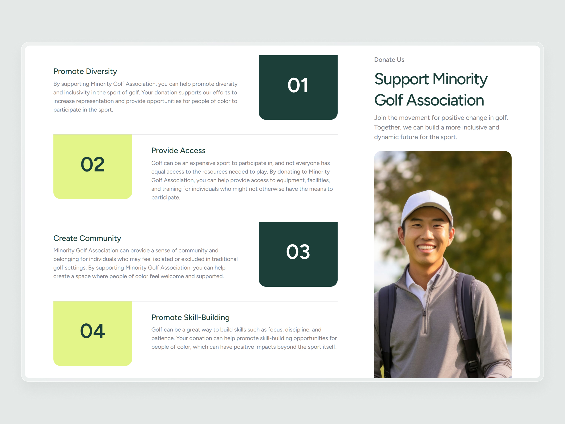 Minority Golf Association Website | Craftnotion