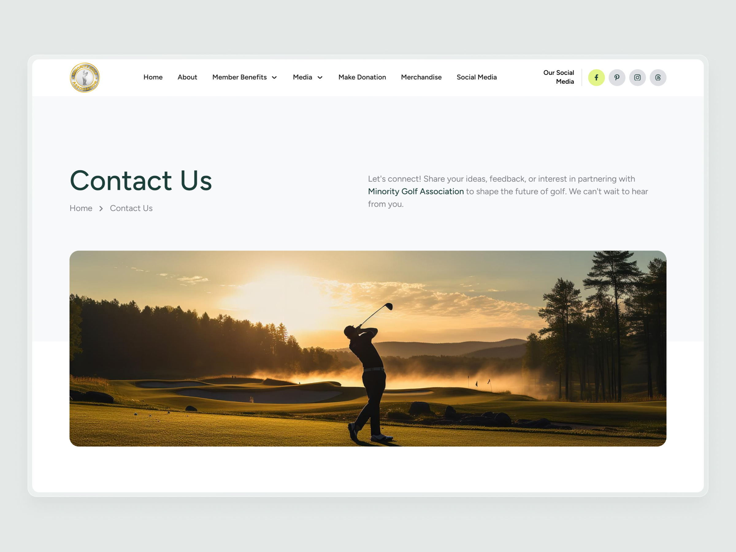 Minority Golf Association Website | Craftnotion