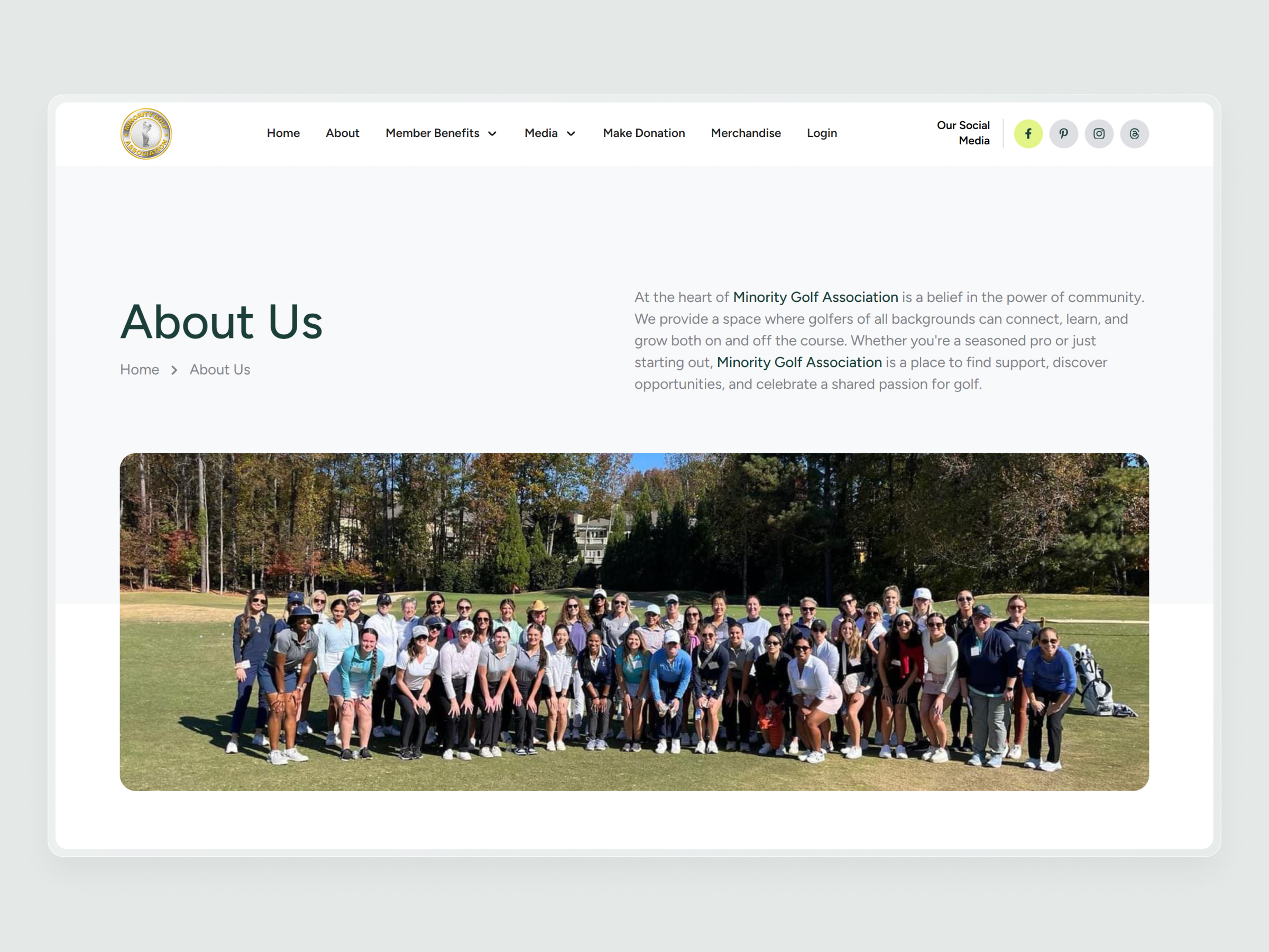 Minority Golf Association Website | Craftnotion