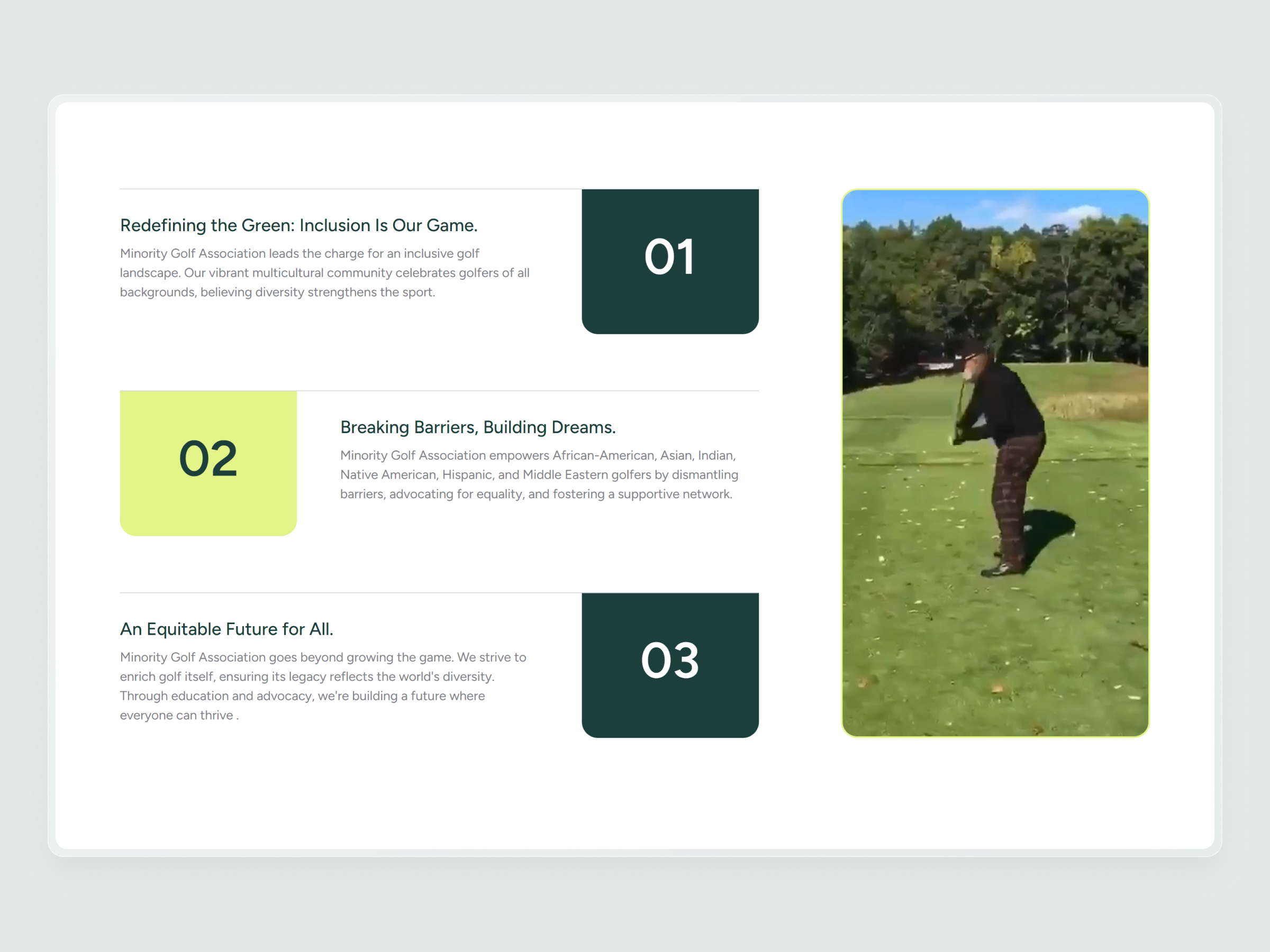 Minority Golf Association Website | Craftnotion