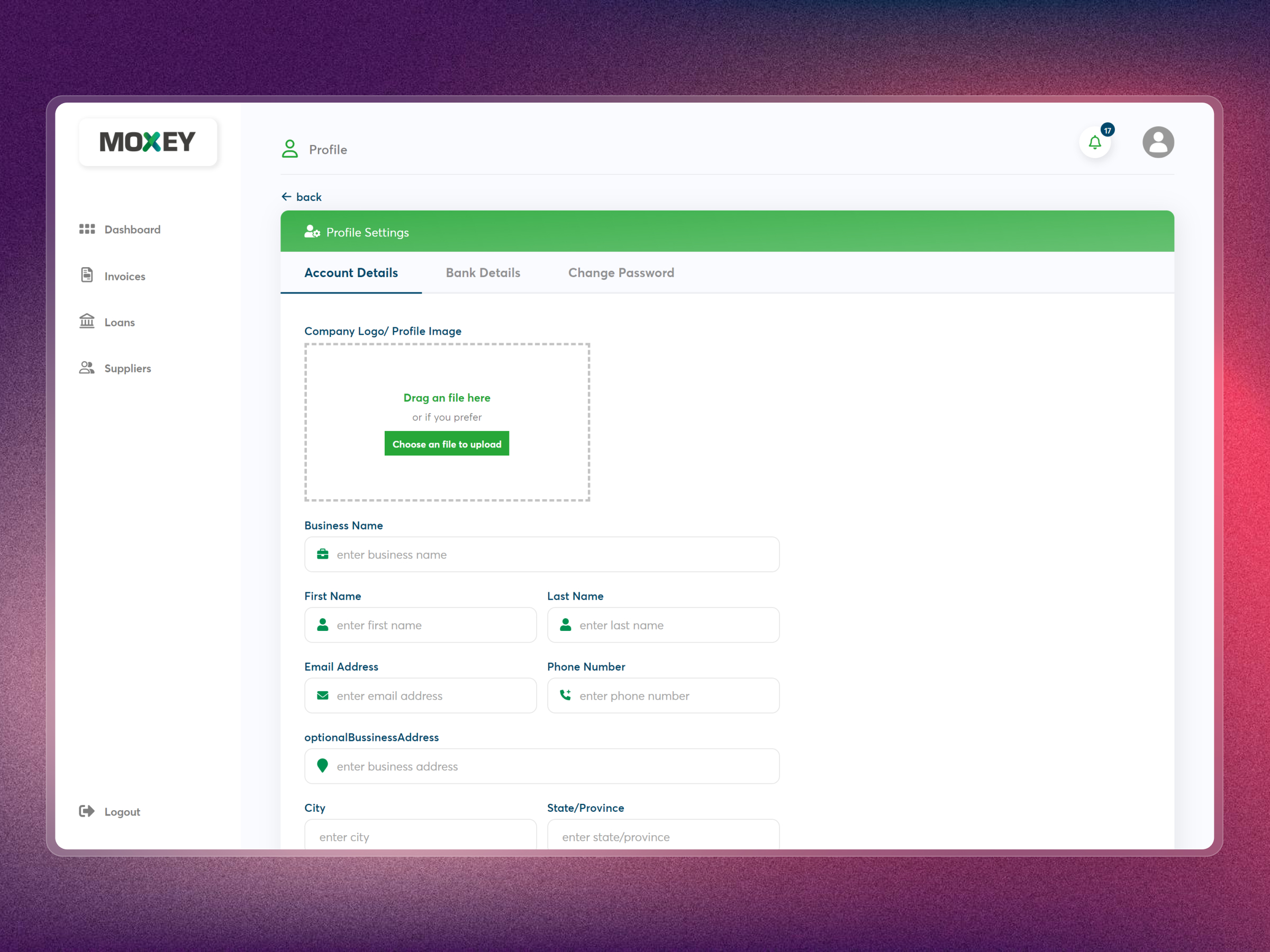 Moxey Invoice Discounting Platform | Craftnotion