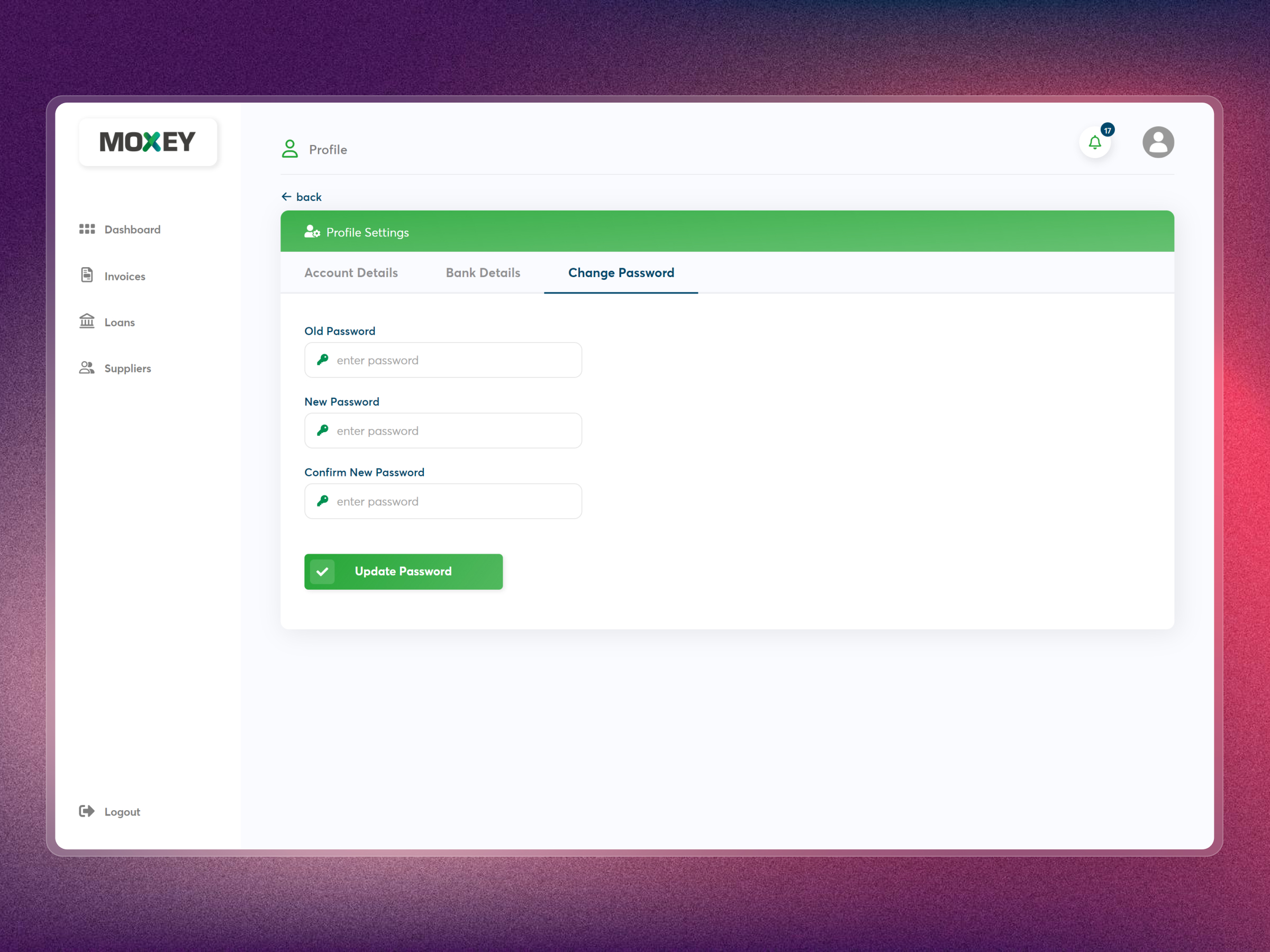 Moxey Invoice Discounting Platform | Craftnotion