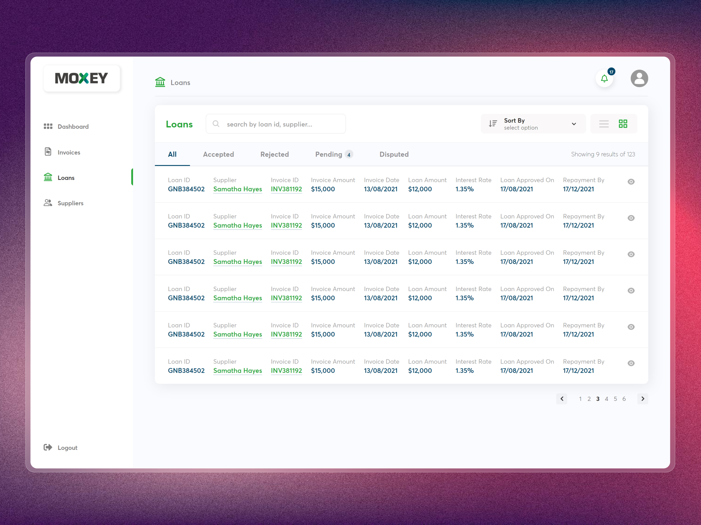 Moxey Invoice Discounting Platform | Craftnotion